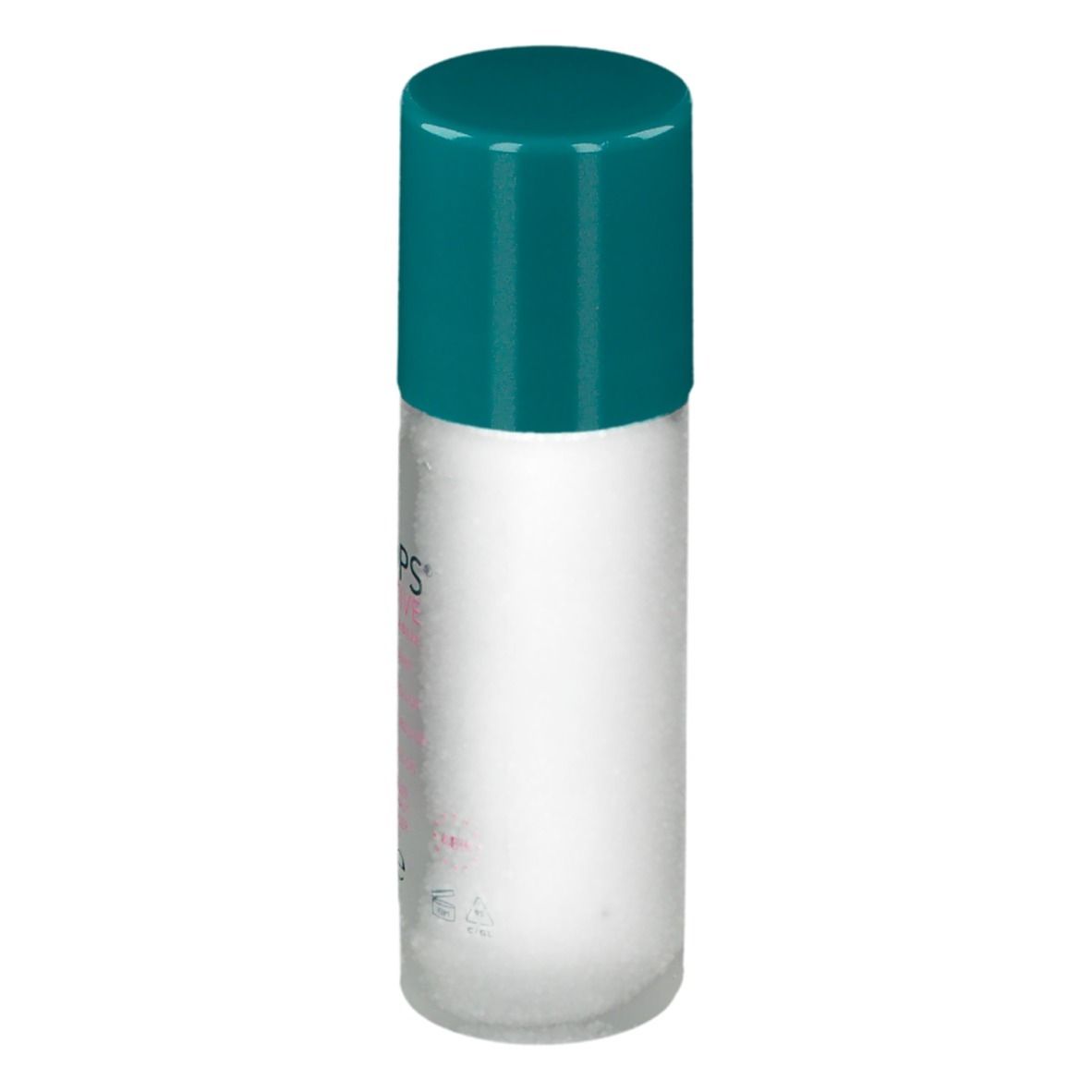 Roll-on déodorant avec bouchon vert. Inscription: RoC, Keops. Étiquette rose.
