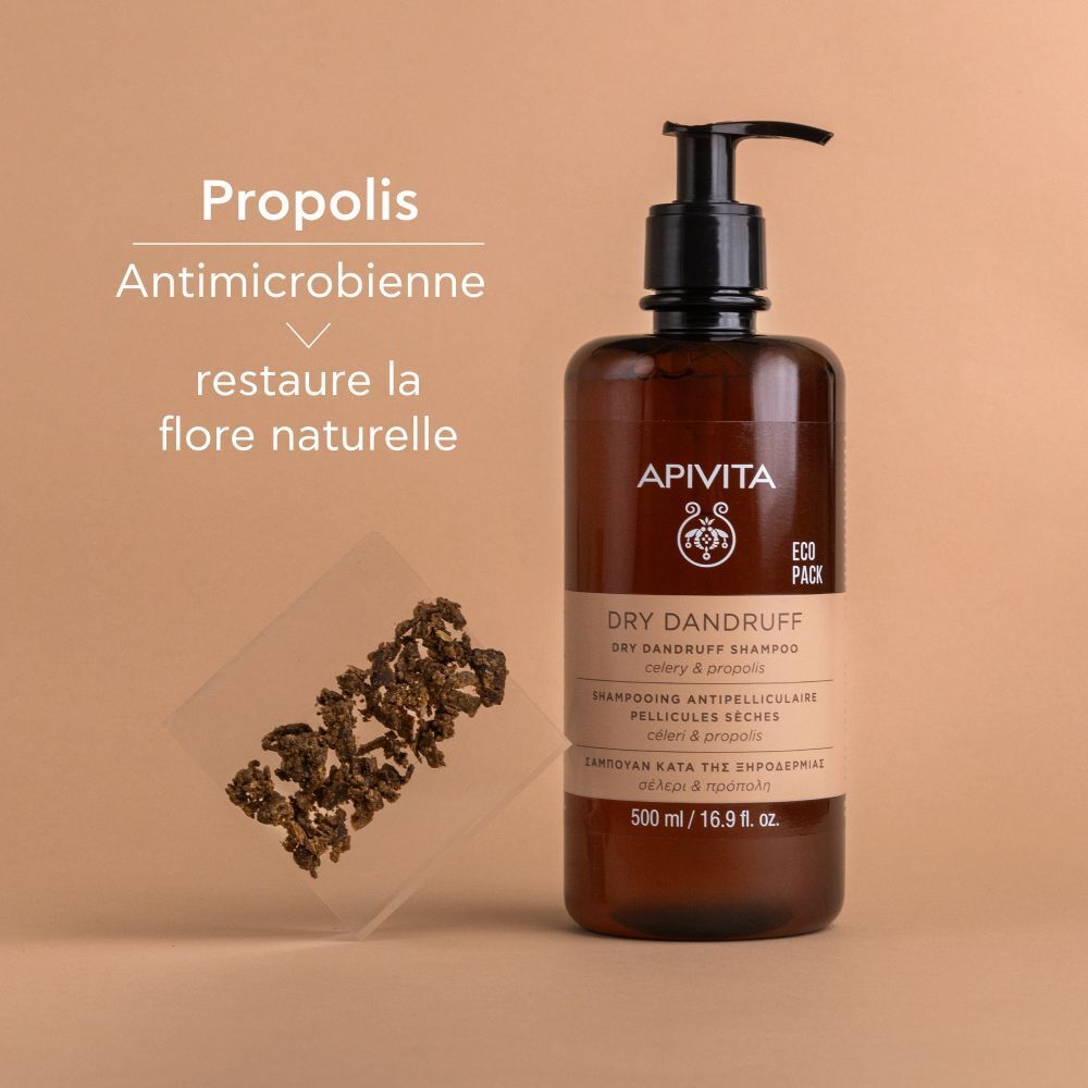 Produit avec Propolis. Texte: Antimicrobien, restaure la flore naturelle.
