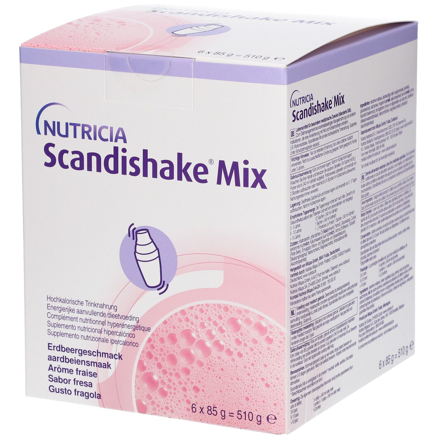 Scandishake Mix Aardbei 6x85 Poeder