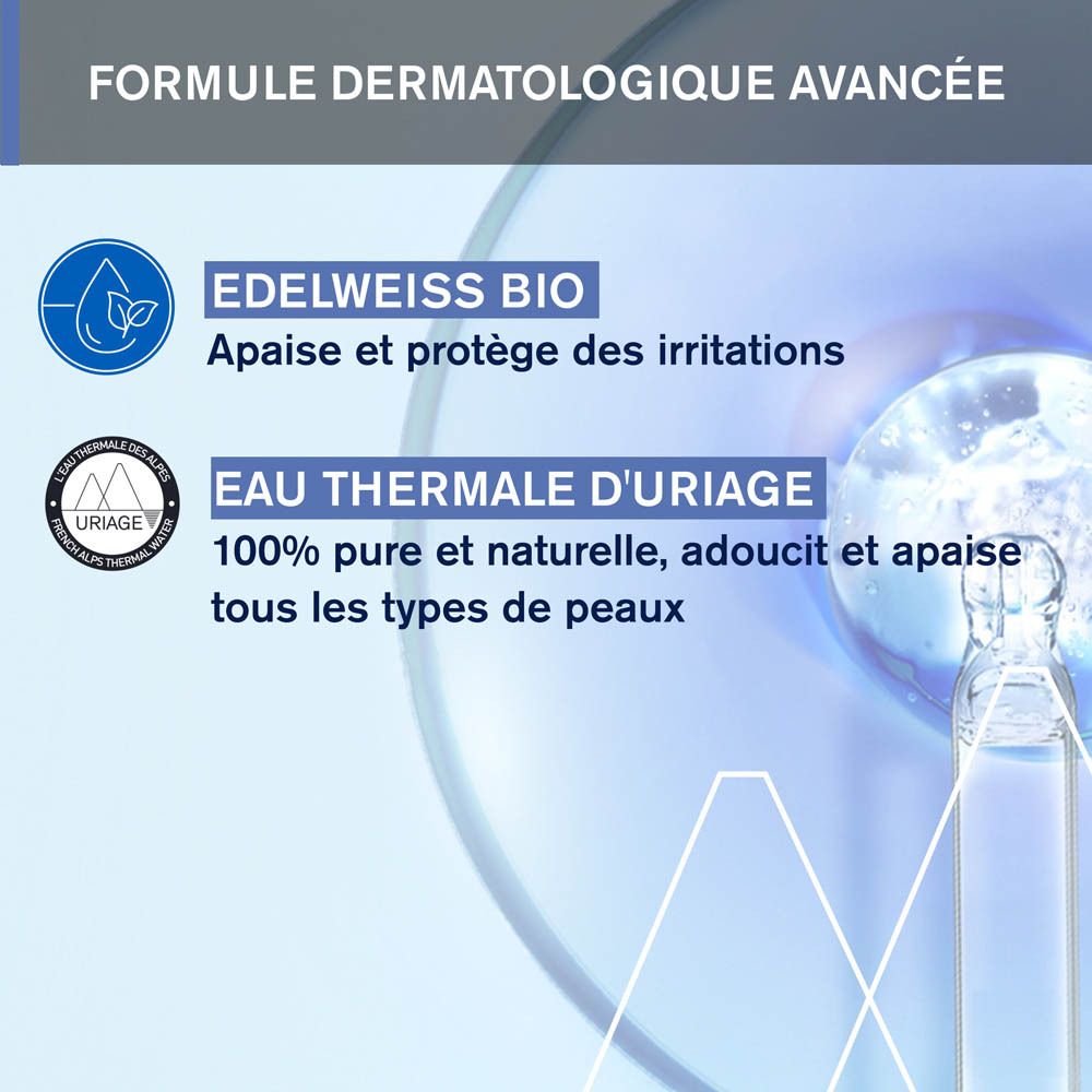 Informations produit. Edelweiss Bio. Eau Thermale Uriage. Formule dermatologique.
