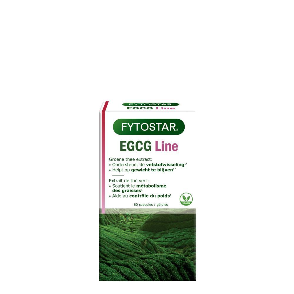 Fytostar EGCG Line verpakking. Voorkant met productinformatie.