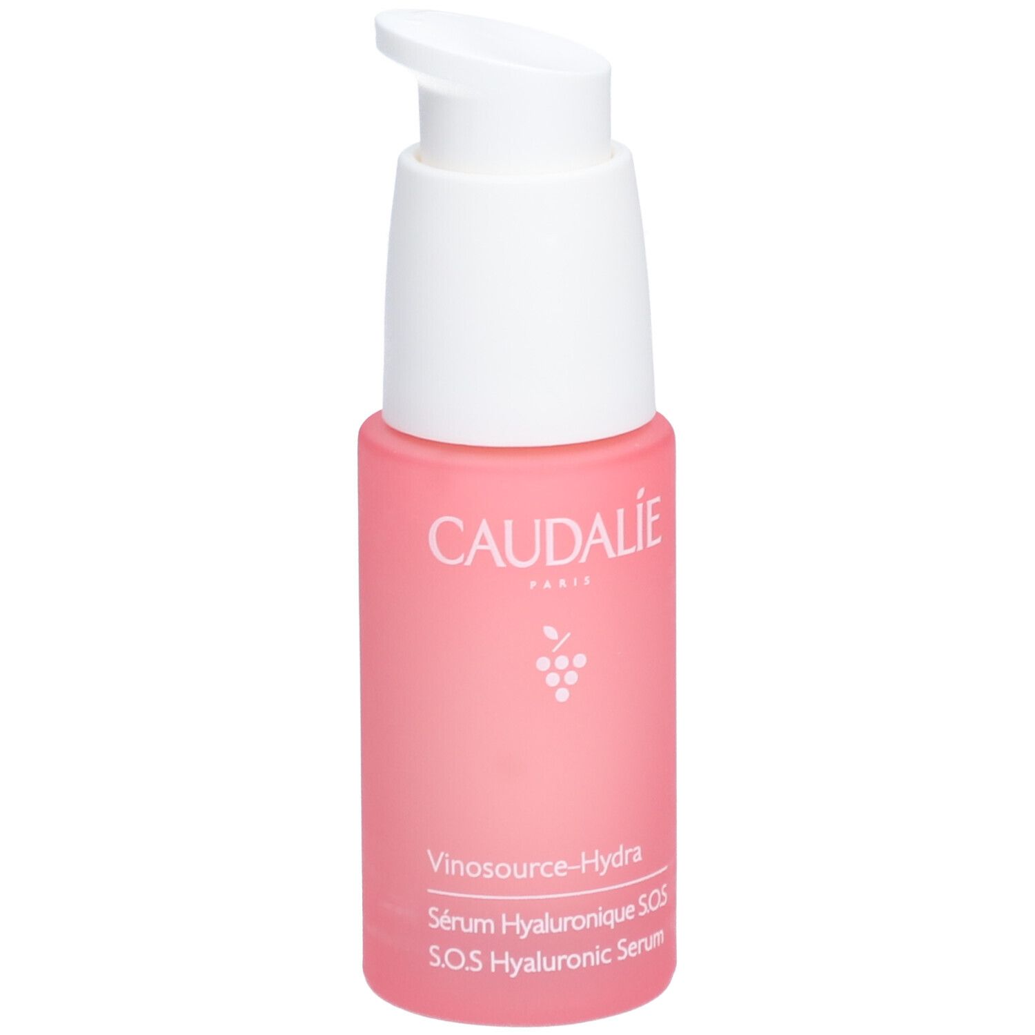 Rosa Flasche mit weißem Pumpkopf. Caudalie-Logo und Produktbezeichnung sind sichtbar.