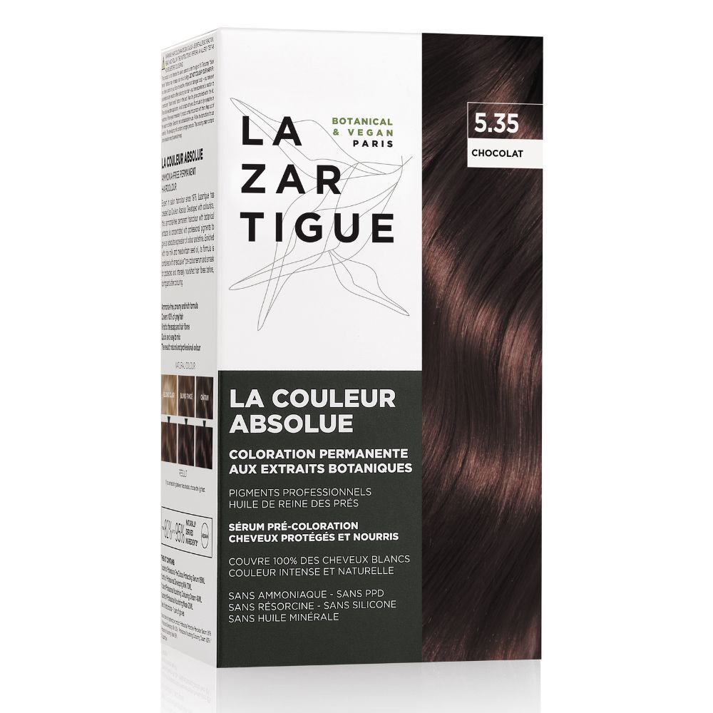 LAZARTIGUE La Couleur Absolue 5.35 Chocolate. Permanente haarkleuring. Verpakking.
