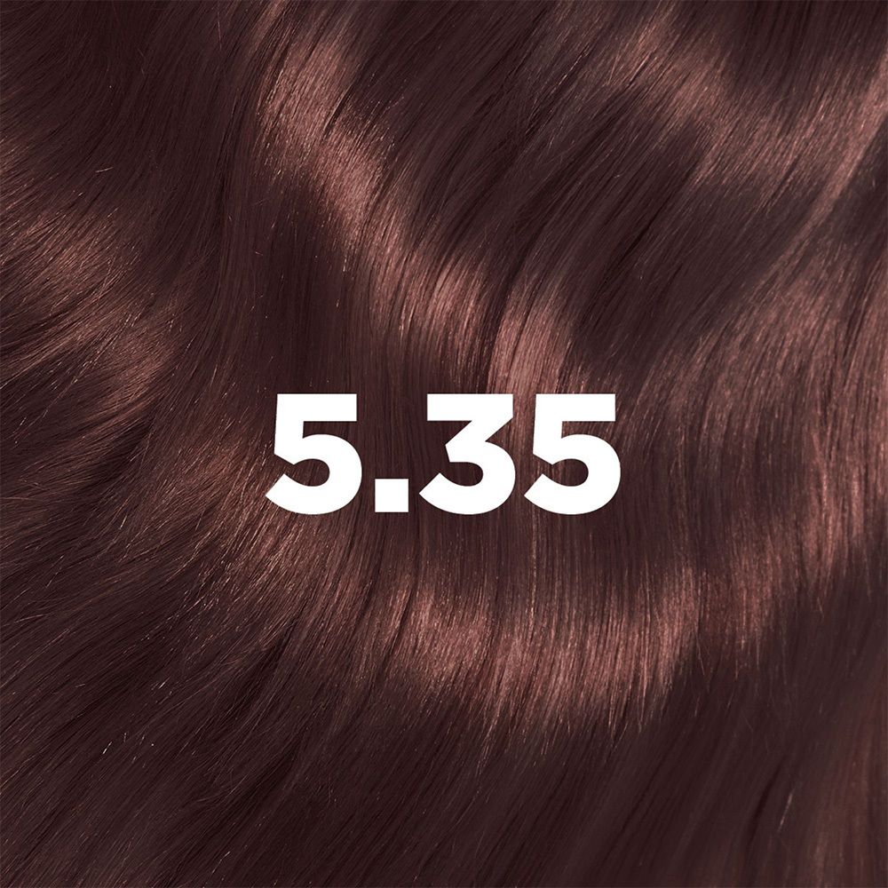 Haarstreng in kleur 5.35 Chocolate. Tint voor permanente kleuring. Professionele pigmenten.