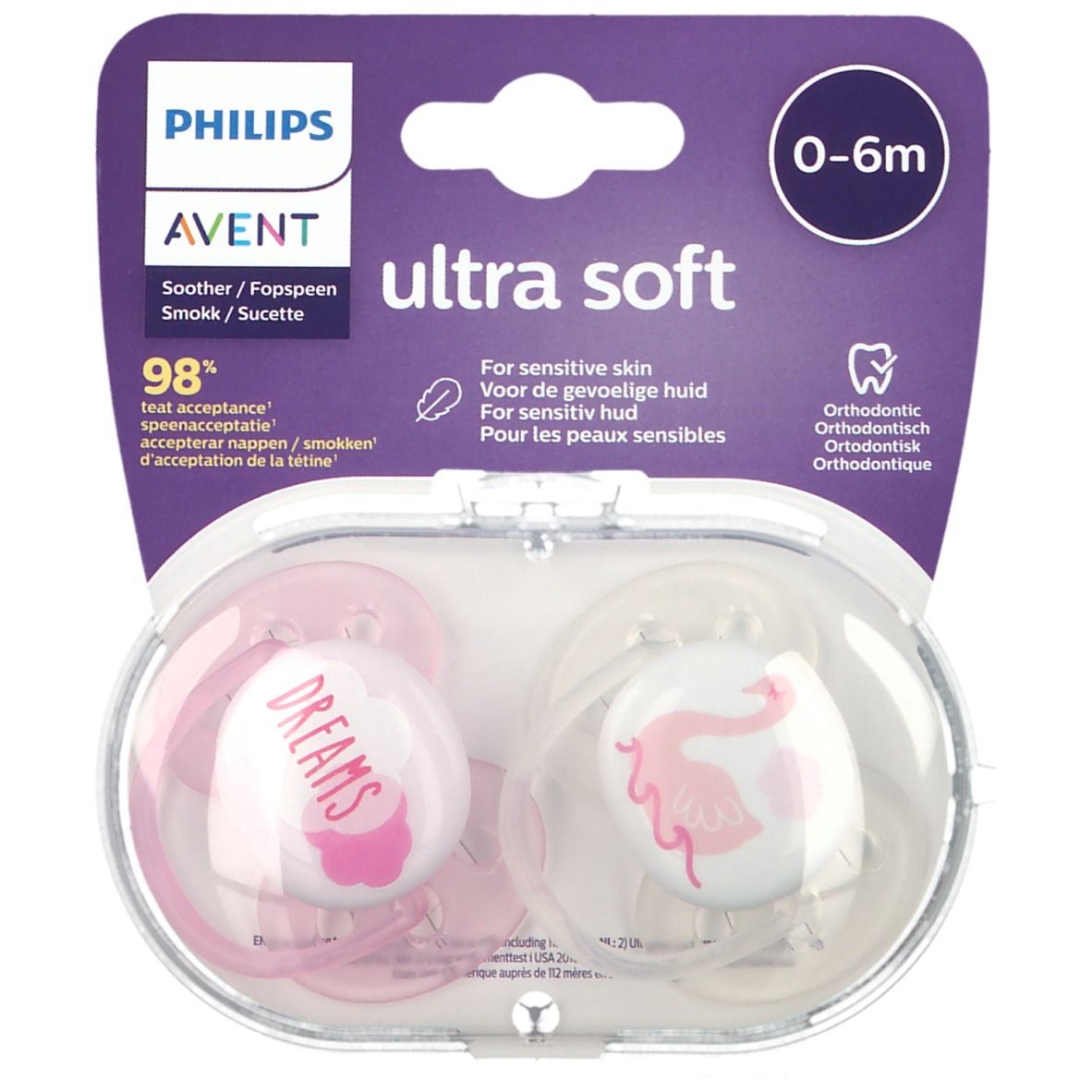Philips Avent Ultra Soft Tétines Girl 0-6 mois (Couleur non sélectionnable)