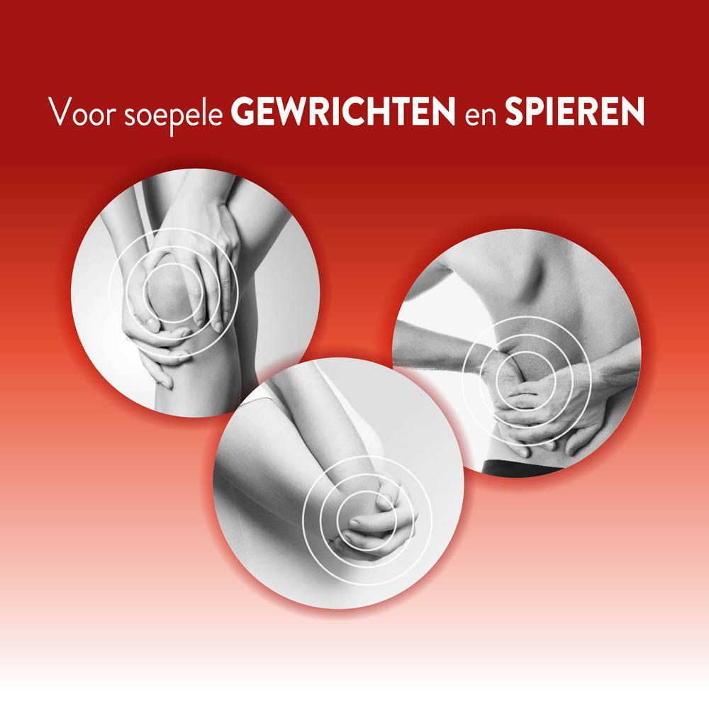 Productverpakking met een capsule. Tekst: Biedt compleet comfort met slechts 1 capsule per dag!
