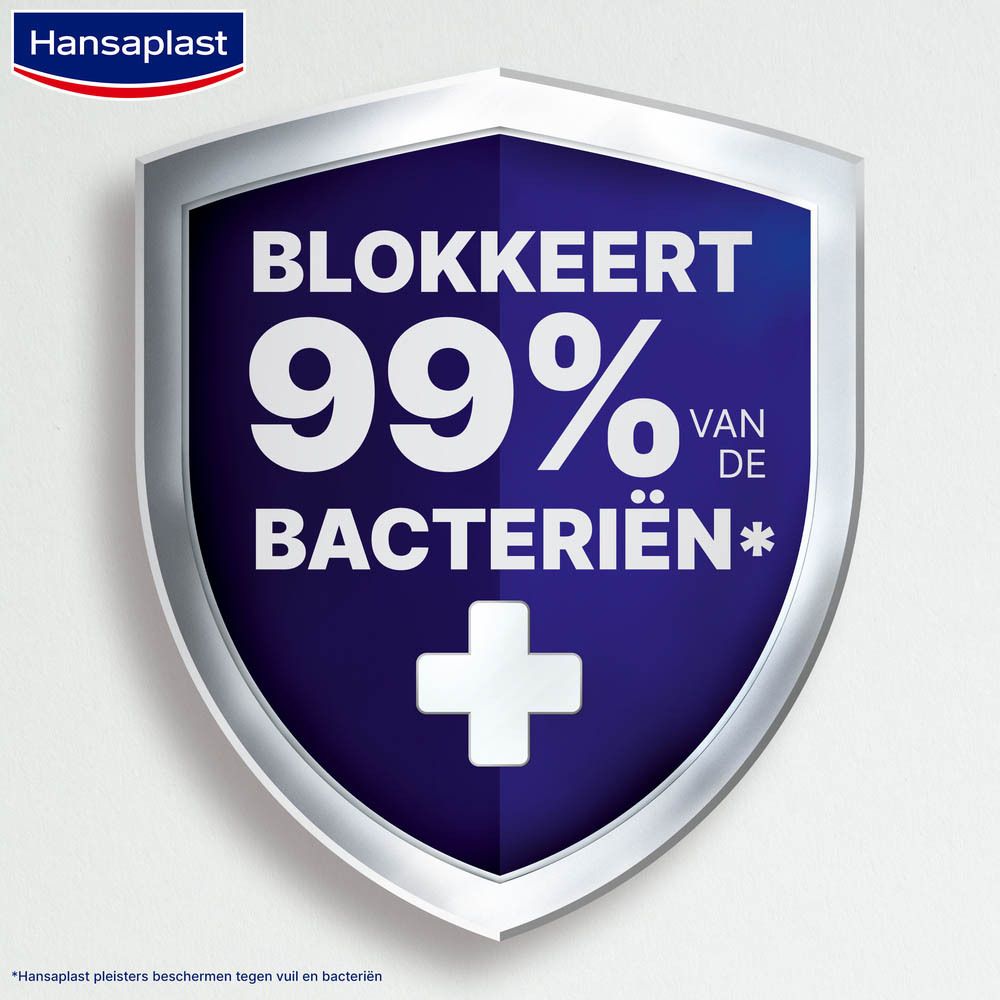 Illustraties van het gebruik van Hansaplast producten. Reinigen, beschermen, genezen.