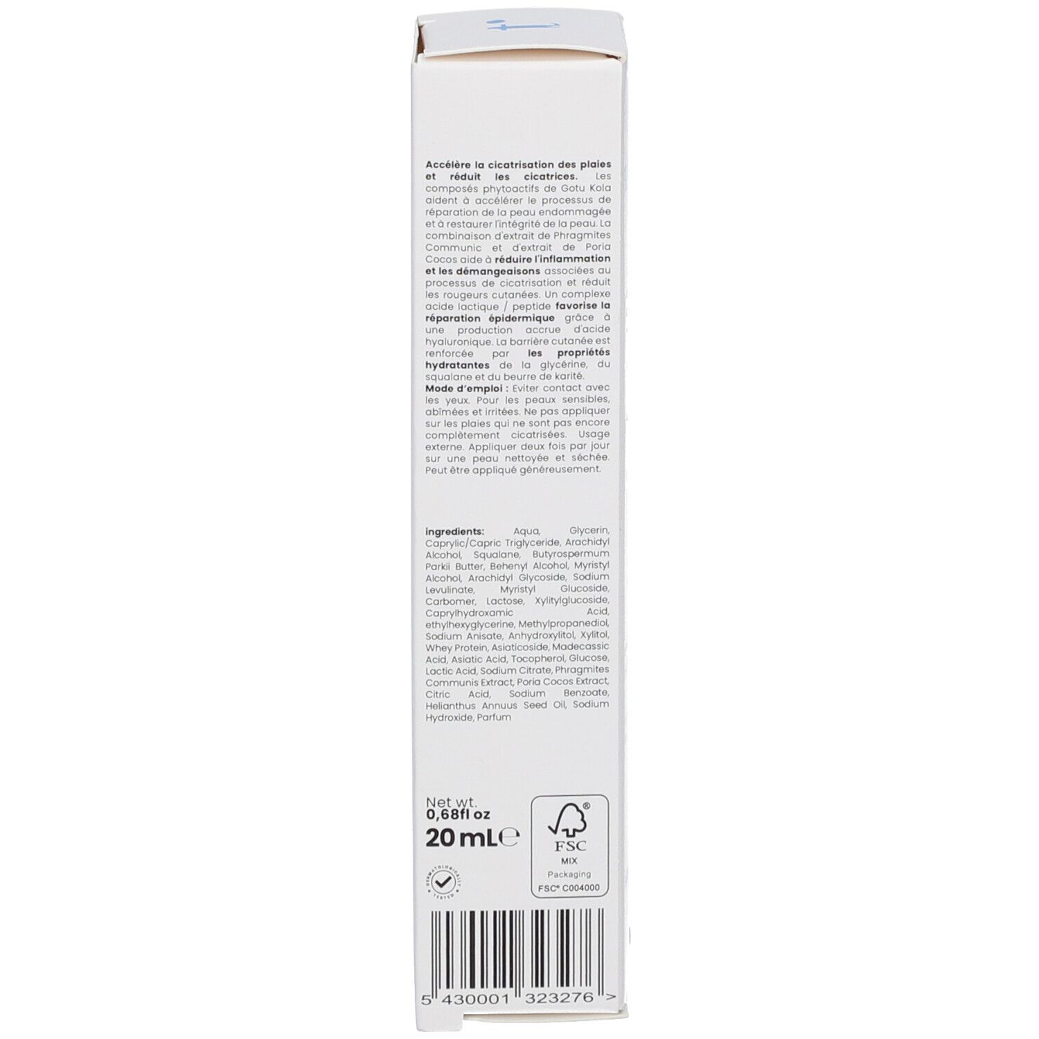 Faltschachtel Tinge Advanced Skin Repair & Soothing Cream. Niederländische Beschriftung.