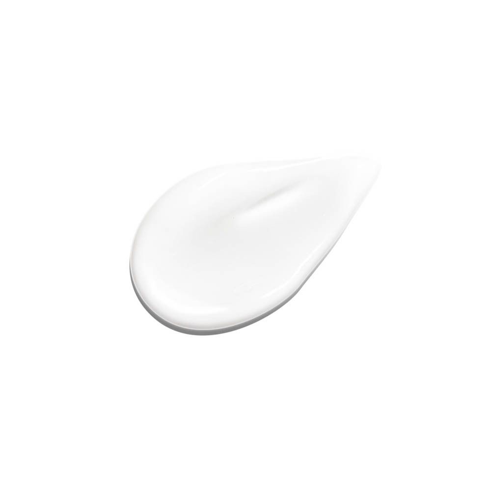 Kleur crème op witte achtergrond. Witte, romige textuur. Druppelvormig.