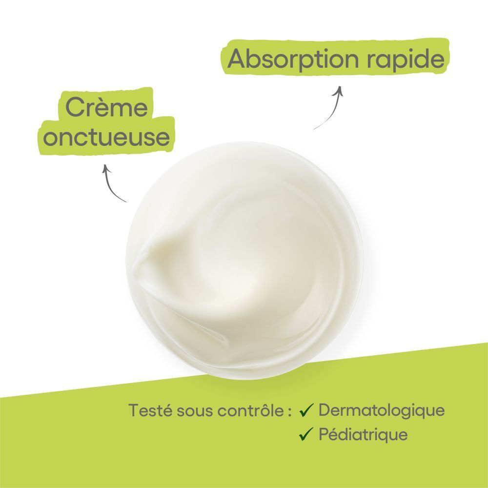 Crème A-DERMA EXOMEGA CONTROL. Texte, logo, vert. Graphiques supplémentaires.