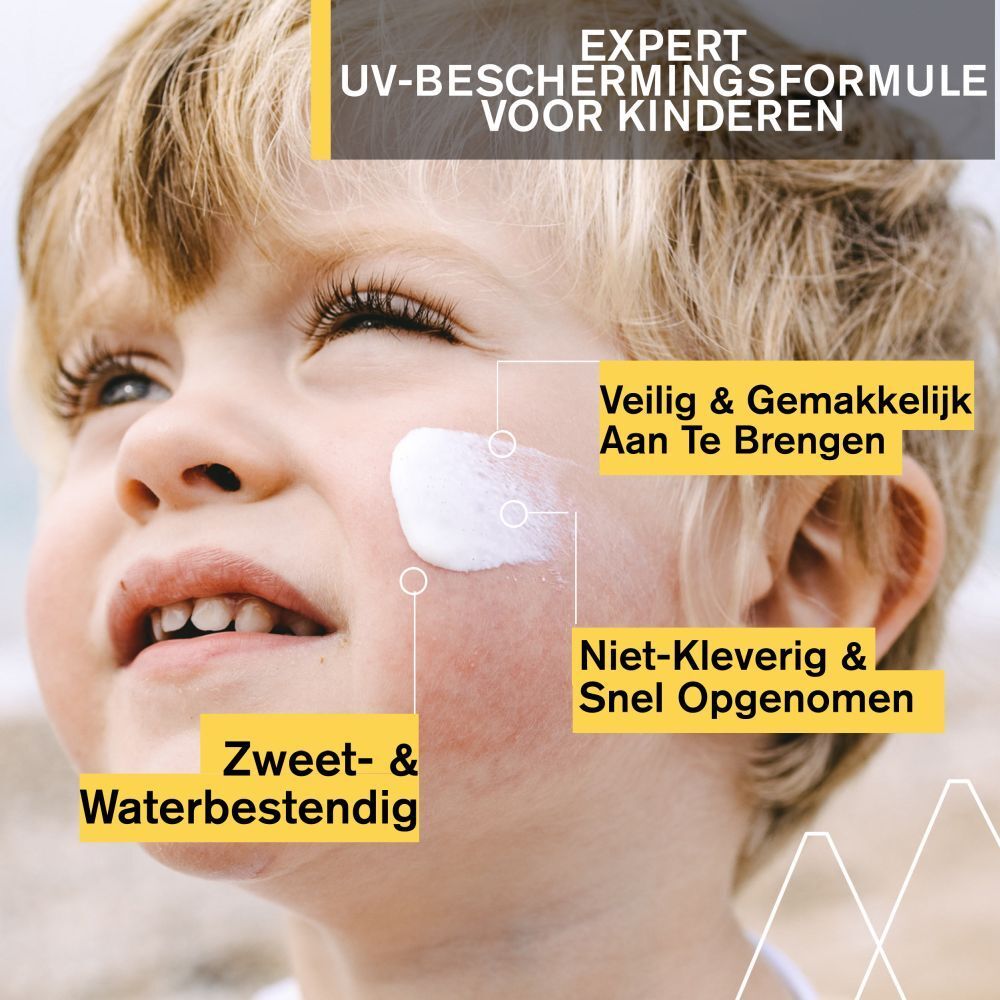 Gele fles met witte spraykop. Opschrift: Uriage, Bariesun, SPF 50+.
