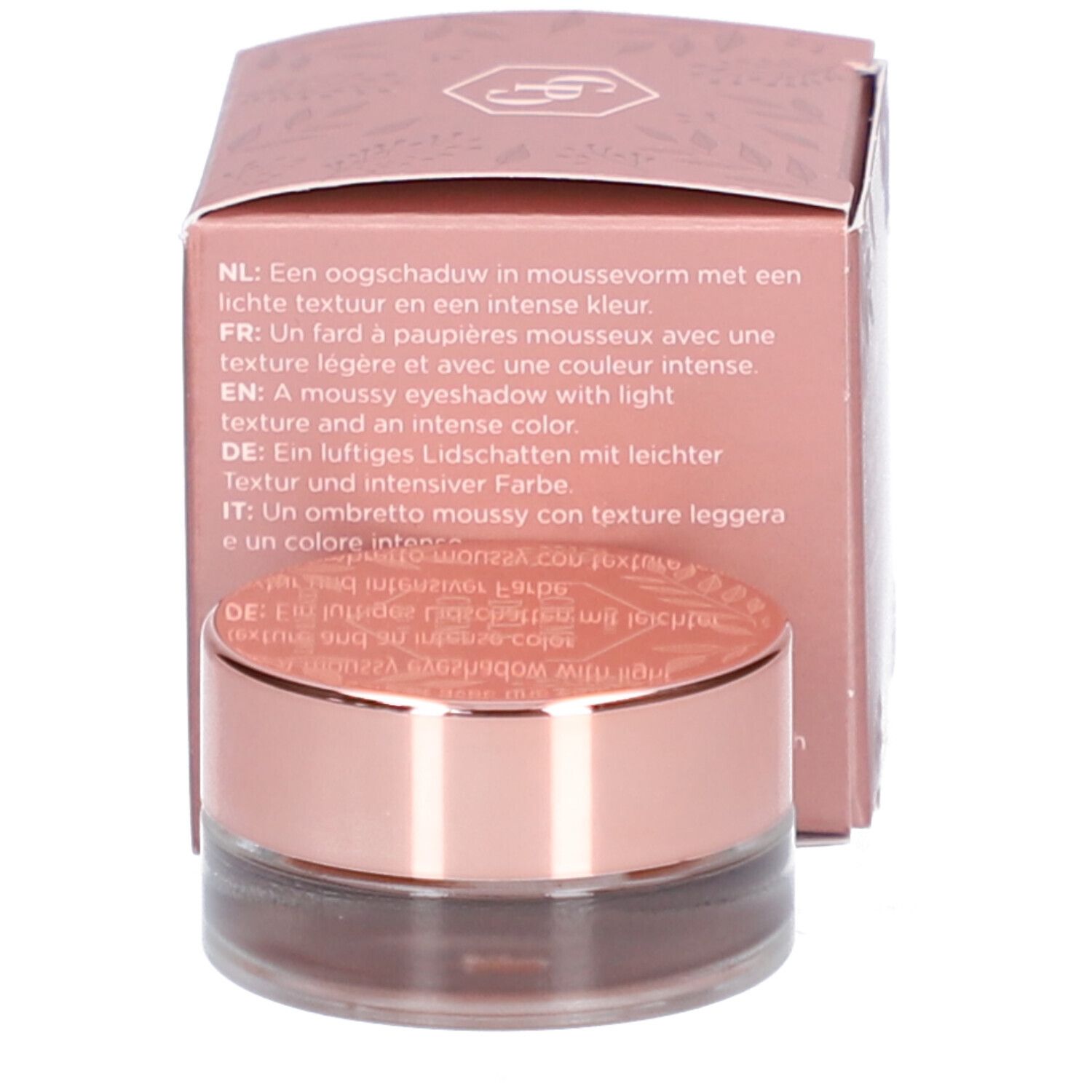 Crème De La Crème Erdbeere. Emballage rose avec texte multilingue. Pot en verre avec couvercle or rose.