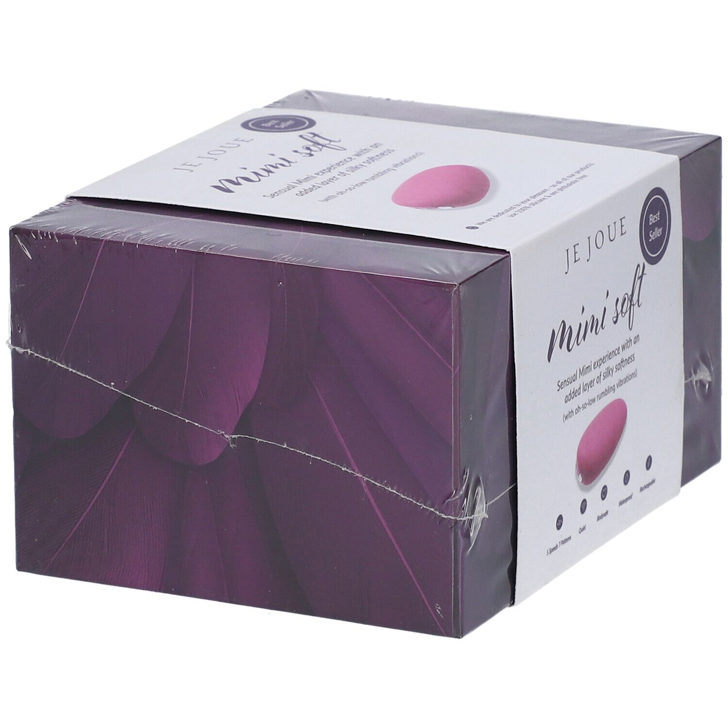 Verpackung von Je Joue Mimi soft. Rosa Stimulator auf der Verpackung abgebildet. Best Seller-Etikett.
