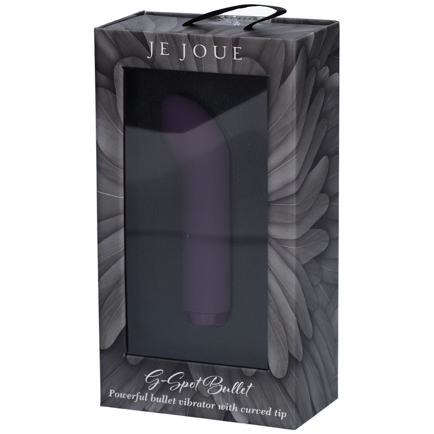Je Joue G-Spot Bullet violet. Emballage avec fenêtre. Poignée noire.