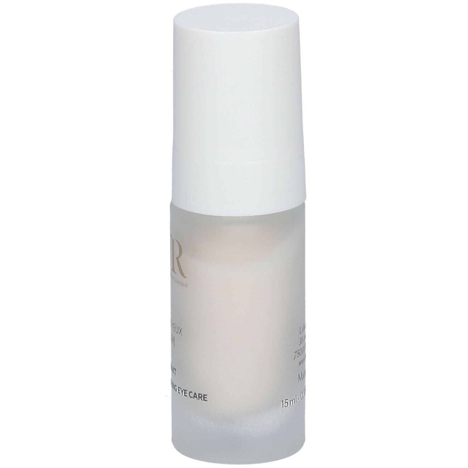 SVR Densitium oogcontour. Witte fles met witte dop. Opschrift: 15ml. Made in France.