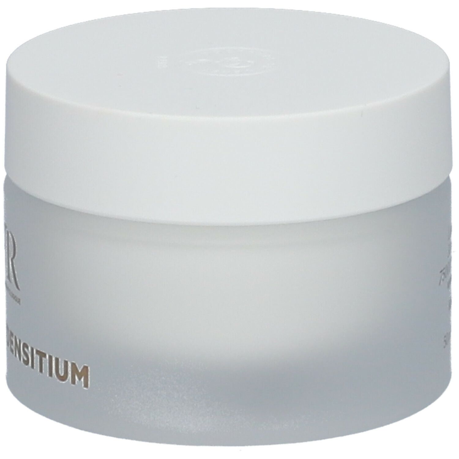Crèmepot met witte deksel. Op de pot staat "SVR" en "DENSITIUM".