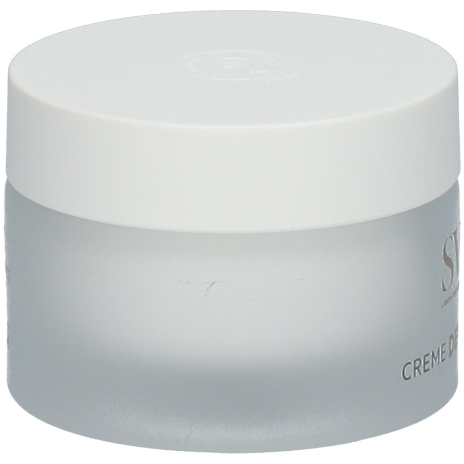 Crèmepot met witte deksel. Op de pot staat "SVR" en "CREME DENSITIUM".