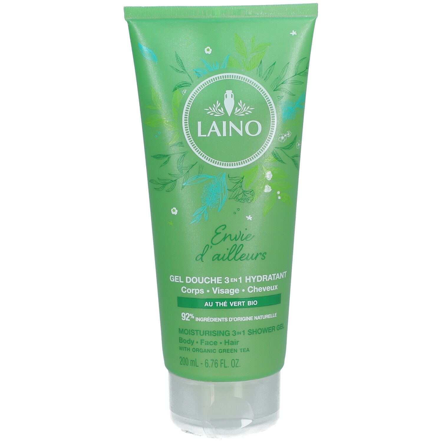 Laino Moisturising 3-in-1 Shower Gel with Organic Green Tea 200 ml Duschgel