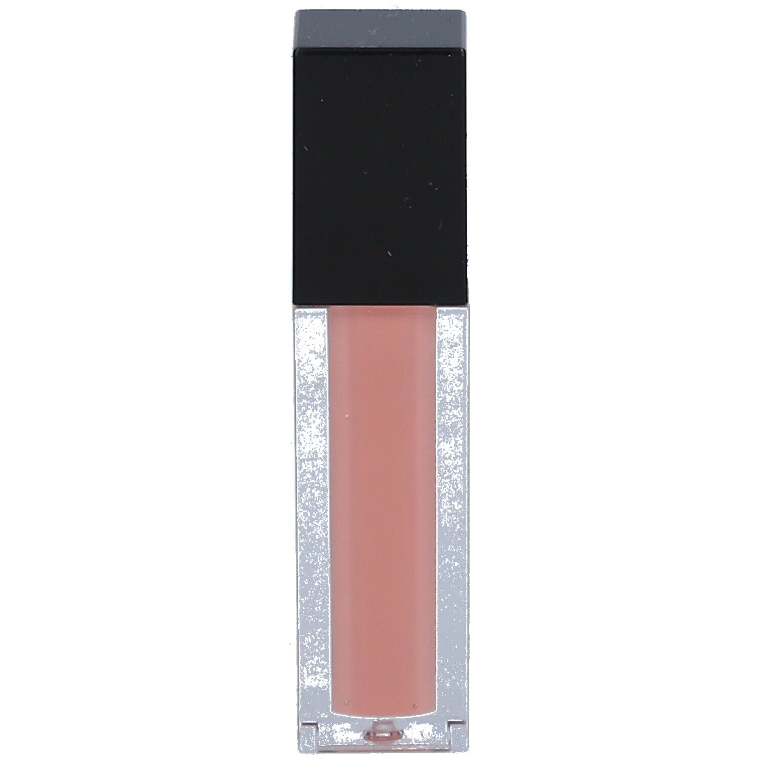 Lipgloss-Flakon mit schwarzem Deckel. Aufschrift: LES COULEURS DE NOIR. Farbton: Hellkoralle.