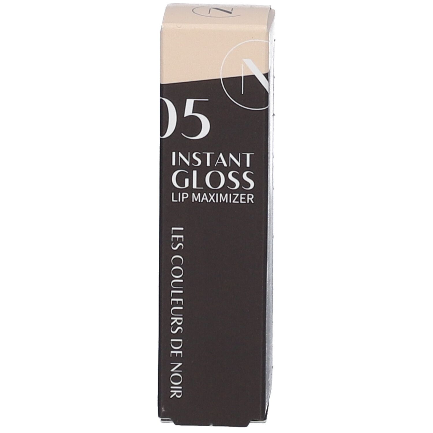 Kartonnen verpakking. Opschrift: 05 Instant Gloss Lip Maximizer. LES COULEURS DE NOIR.
