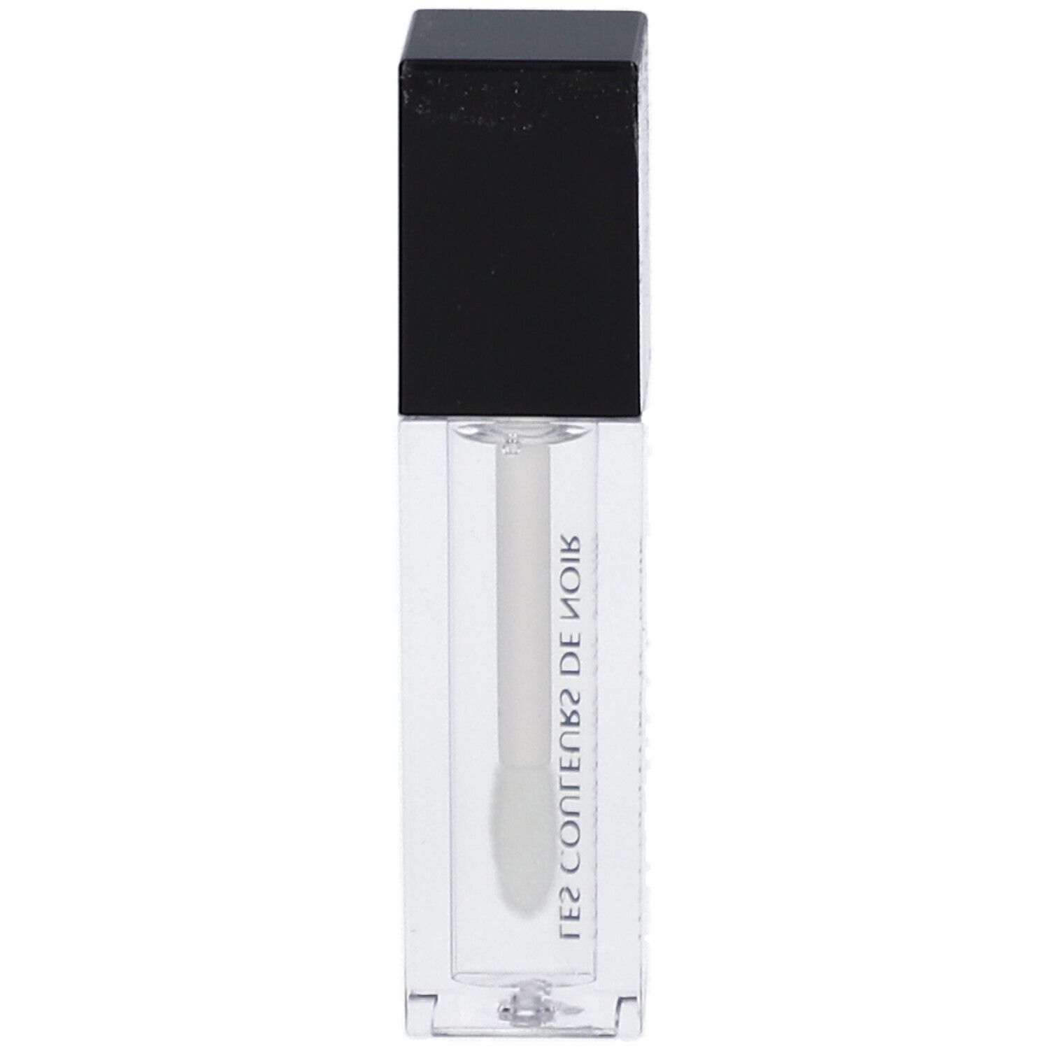 Lipgloss tube met zwarte dop. Opschrift: LES COULEURS DE NOIR.