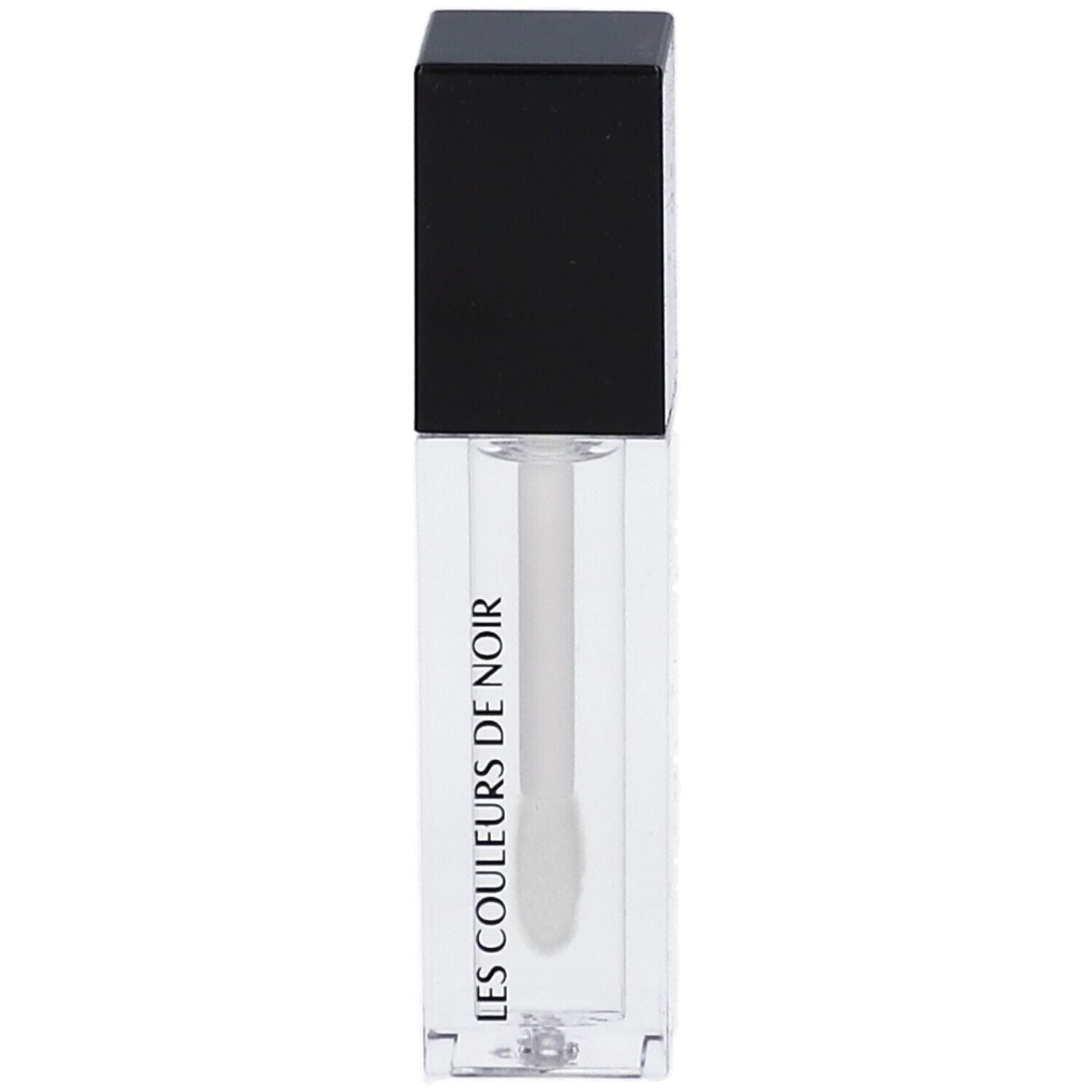 Lipgloss tube met zwarte dop. Opschrift: LES COULEURS DE NOIR.