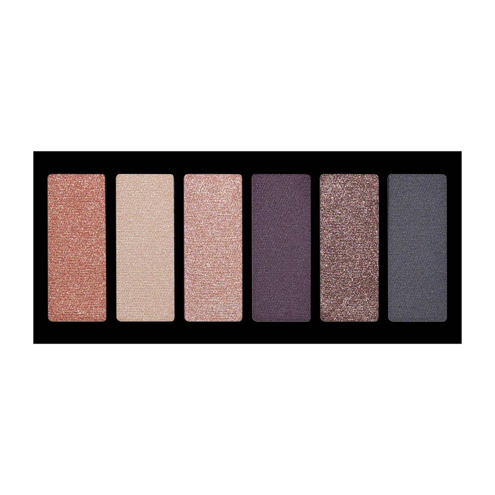 Palette de fards à paupières avec six teintes. Couleurs : Peach, Velvet, Antique, Midnight, Desert, Smoky Grey.