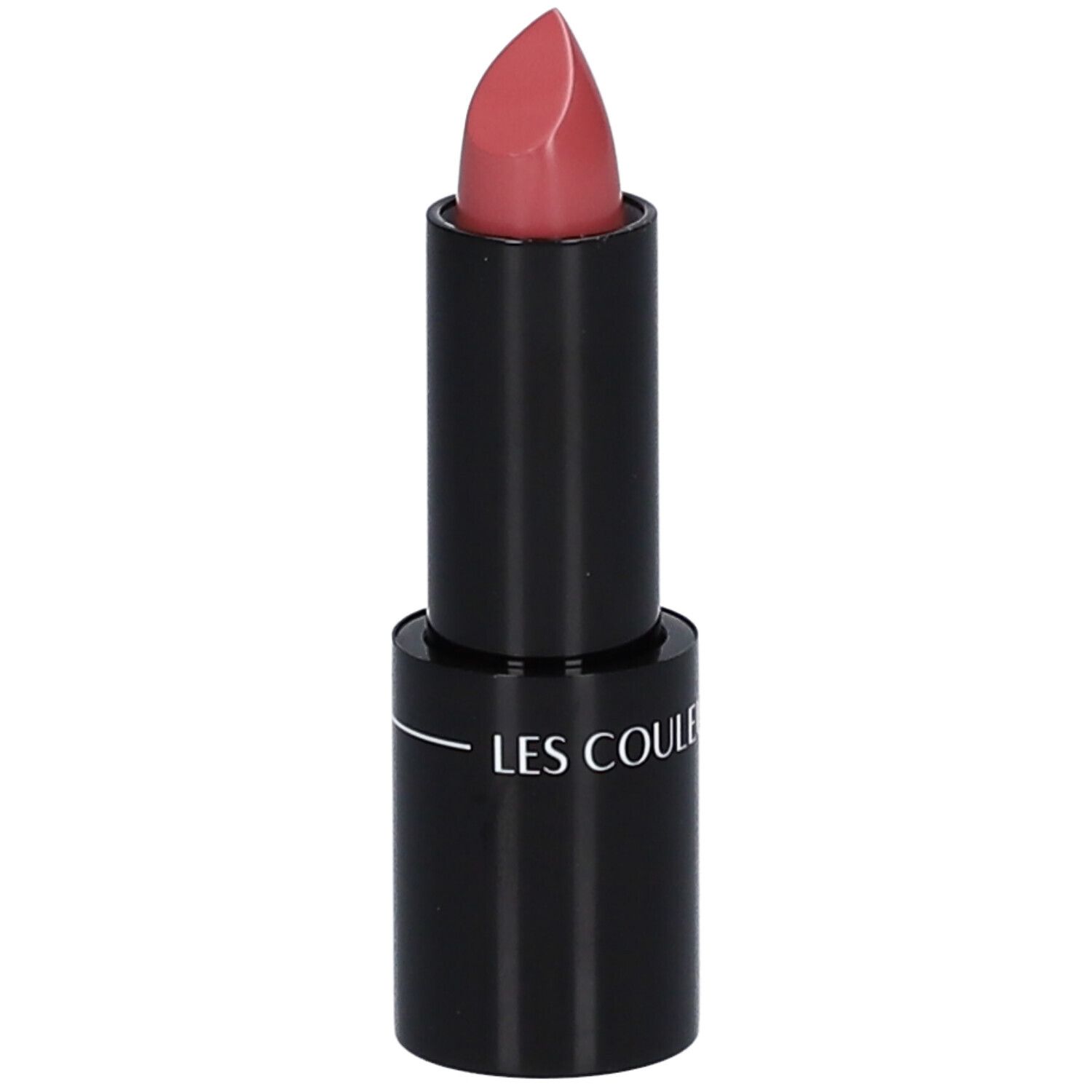 Lippenstift, rosa, Les Couleurs de Noir. Schwarzer Stift, Lippenstiftspitze sichtbar.