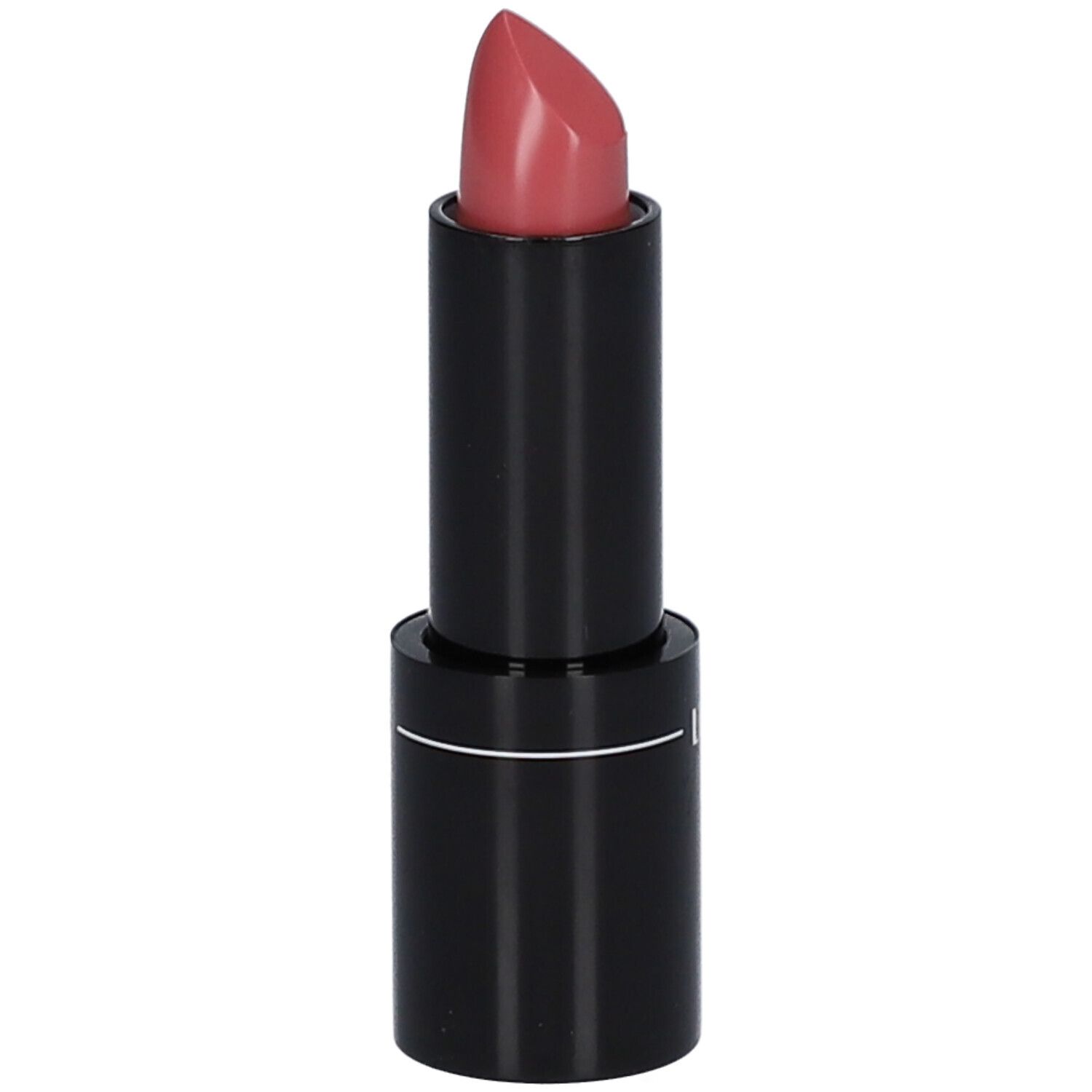 Lippenstift, rosa, Les Couleurs de Noir. Schwarzer Stift, Lippenstiftspitze sichtbar.