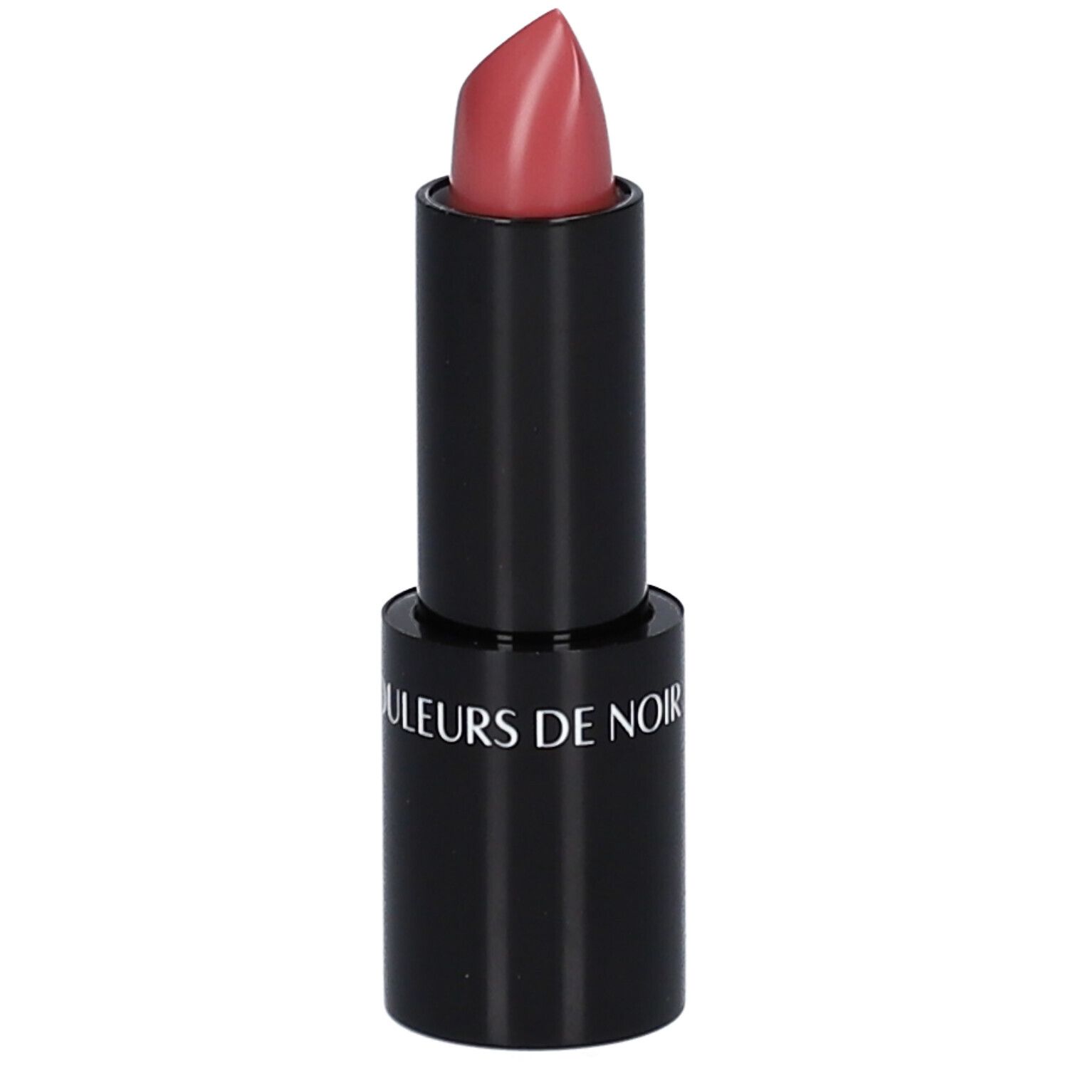 Lippenstift, rosa, Les Couleurs de Noir. Schwarzer Stift, Lippenstiftspitze sichtbar.