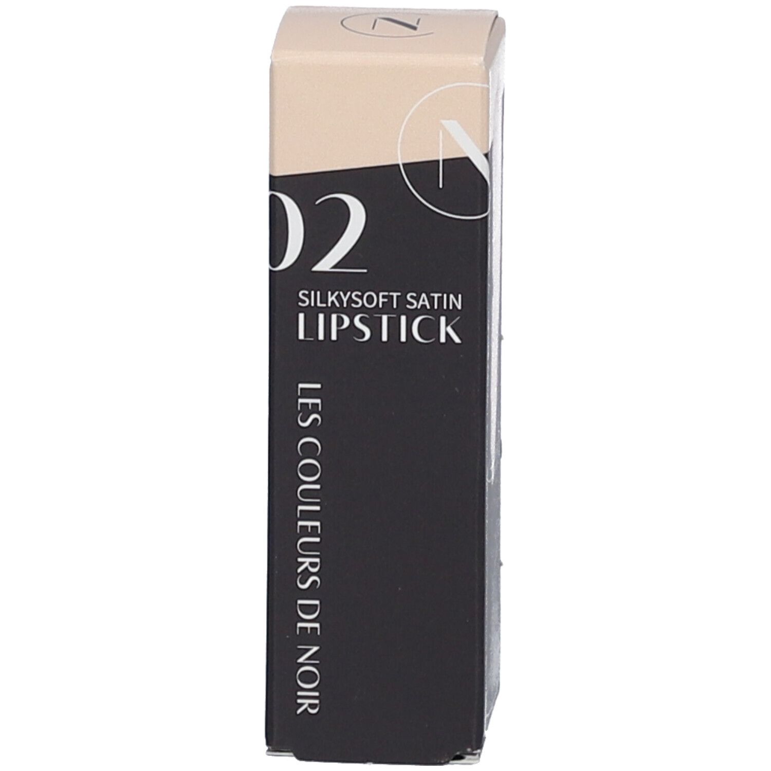 Lippenstift, rosa, Les Couleurs de Noir. Schwarzer Stift, Lippenstiftspitze sichtbar.