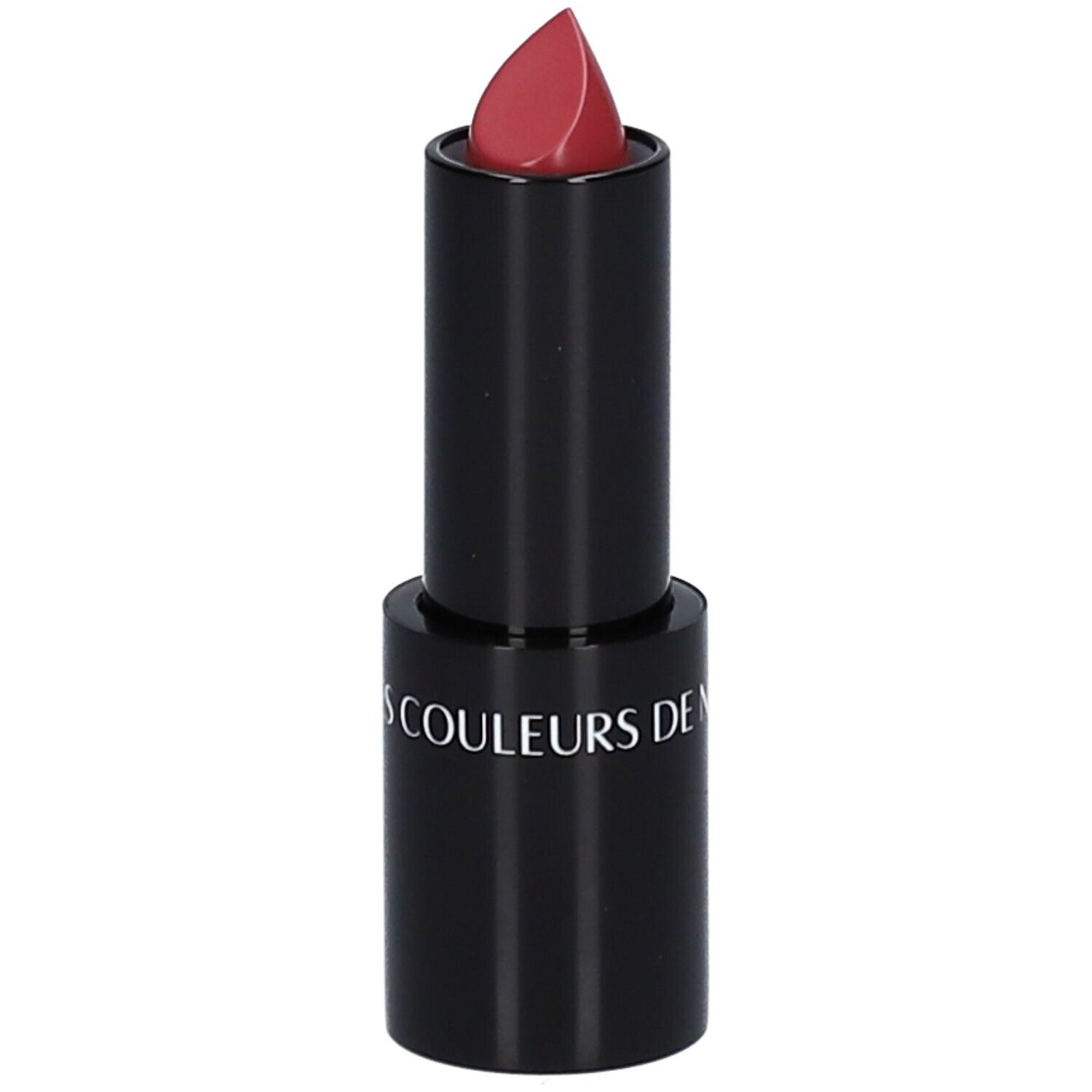 Rouge à lèvres Wild Rose, couleur rouge-brun. Etui noir. Inscription: COULEURS DE NOIR.