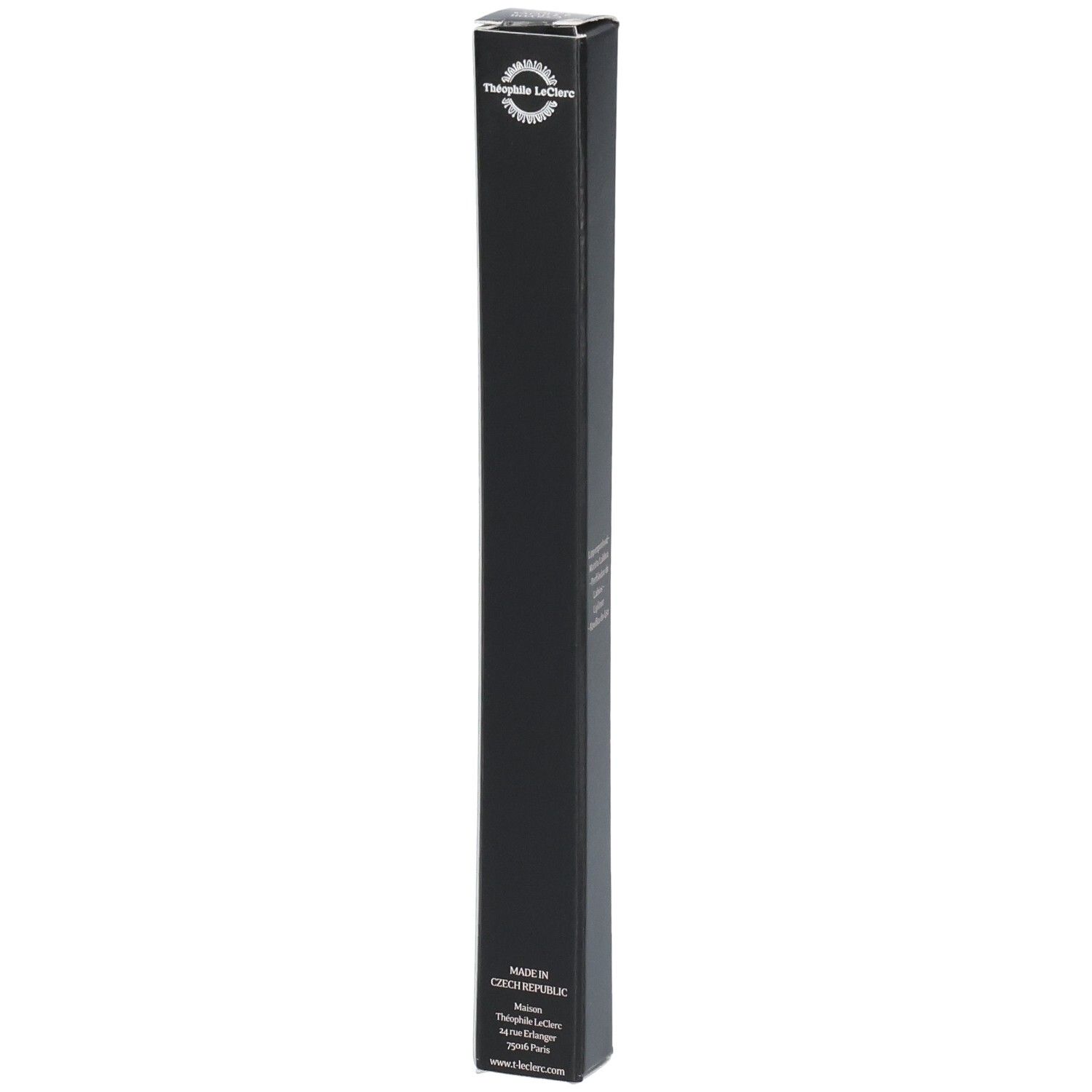 T.LeClerc Lip Pencil Verpackung, schwarz mit Herkunftsangabe "Made in Czech Republic".