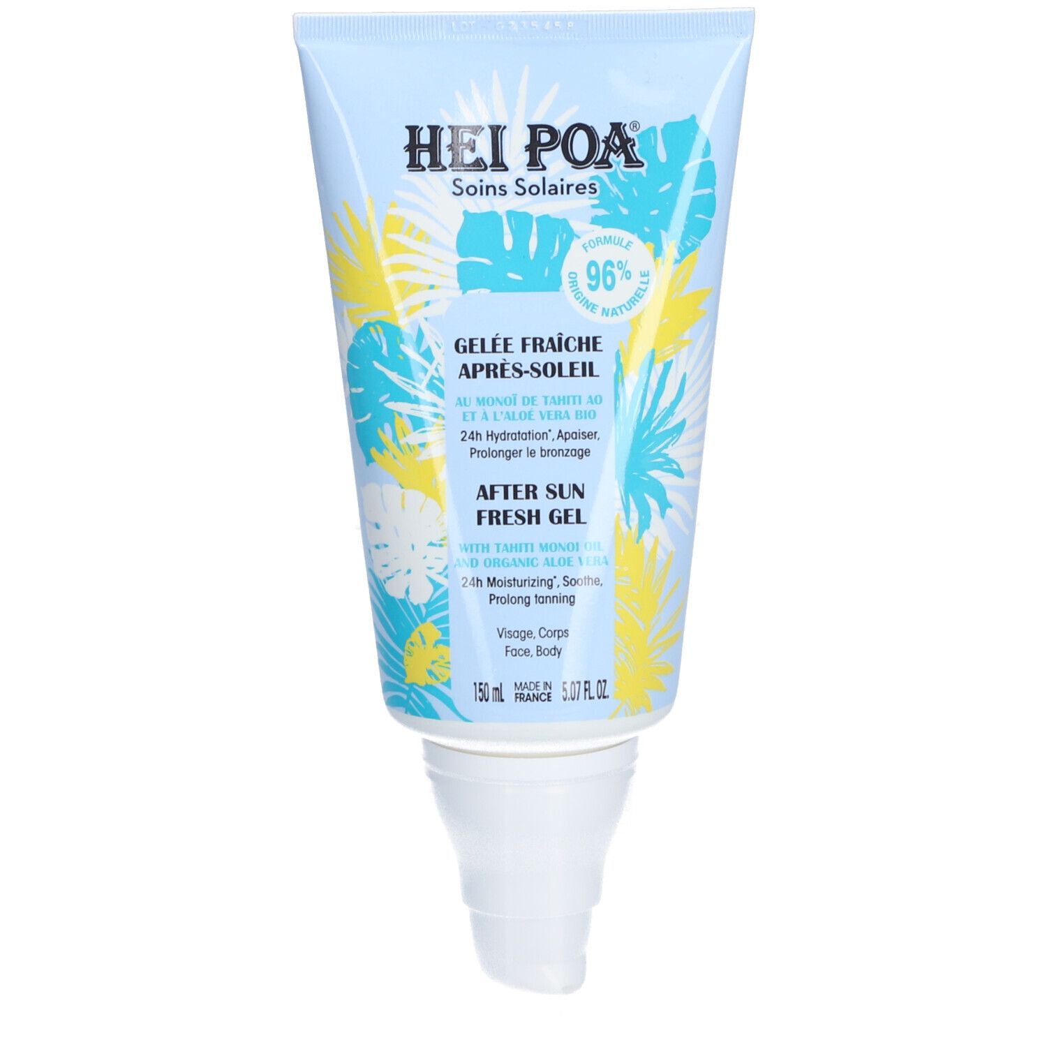 Hei Poa After Sun Fresh Gel with Tahiti Monoi Oil and Organic Aloe Vera Nieuwe Formula 150 ml