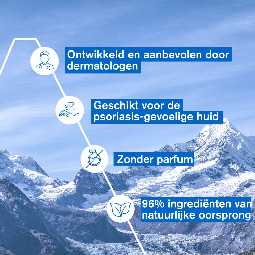 Witte tube URIAGE Xémose PSO. Tekst: Kalmerend concentraat. Blauwe punt. Blauwe en witte tekst.