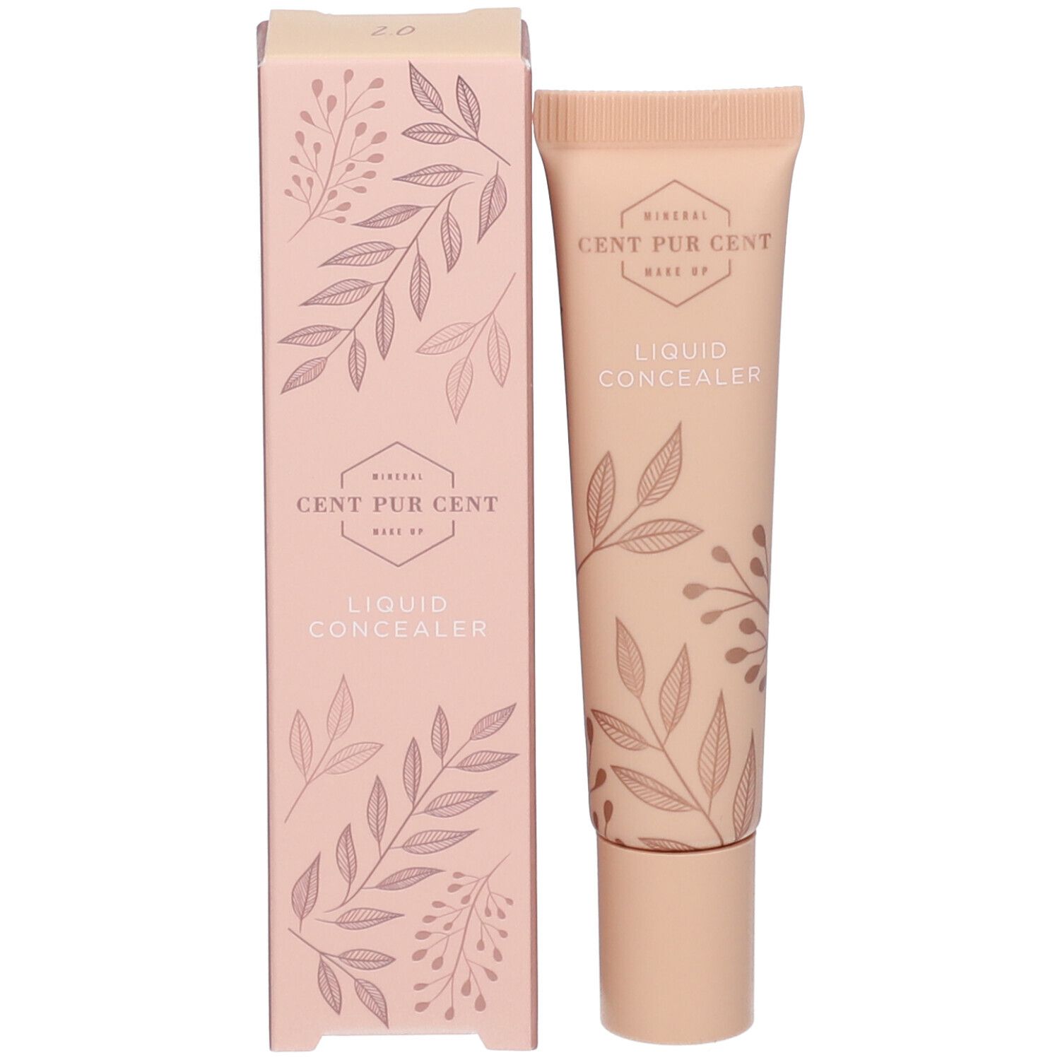 Cent Pur Cent Liquid Concealer 2.0 en verpakking. Roze verpakking met tube.