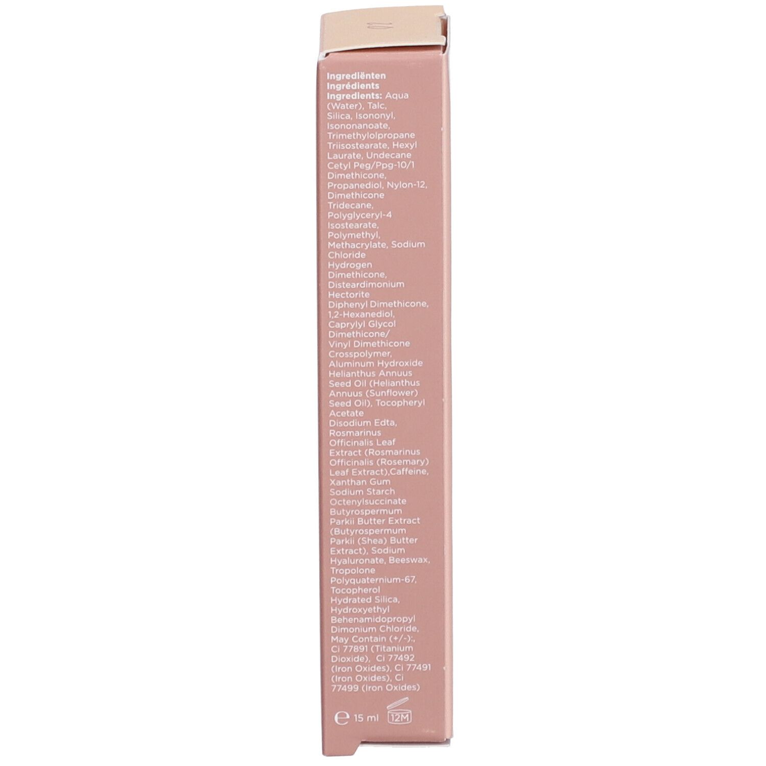 Verpakking van de Cent Pur Cent Liquid Concealer 2.0. Ingrediënten en productinfo.