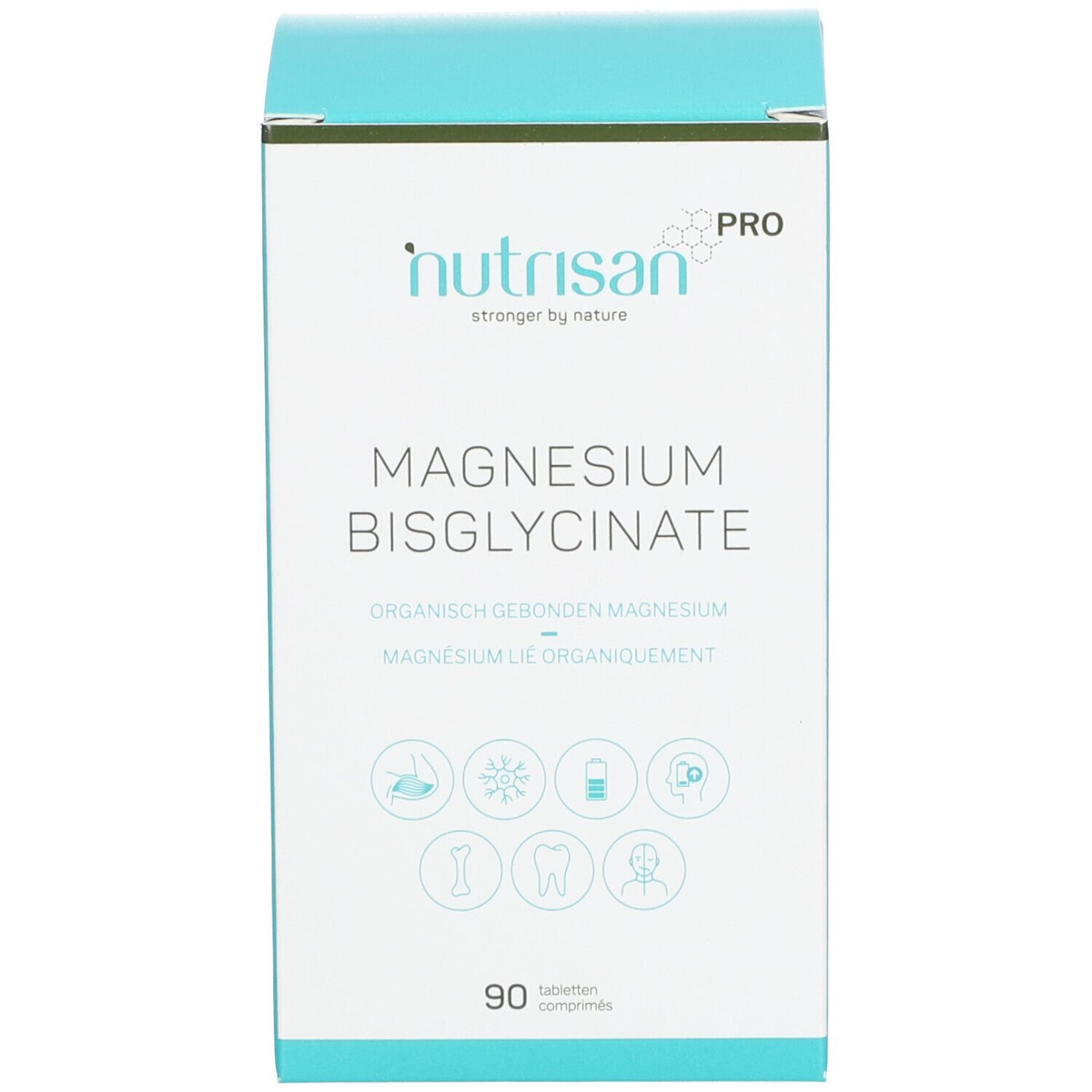 Schachtel "Nutrisan Pro Magnesium BisGlycinate". 90 Tabletten. Verpackung.
