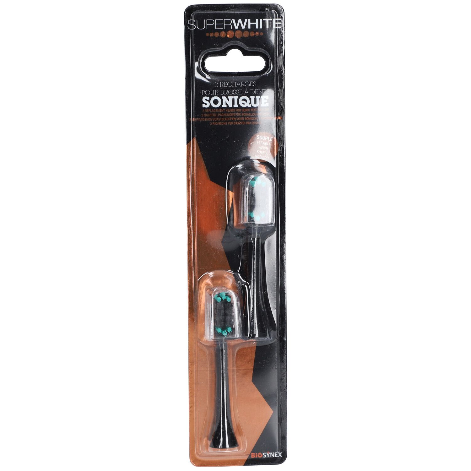 Superwhite Refill Sonique Zwart 2 St Zahnbürste