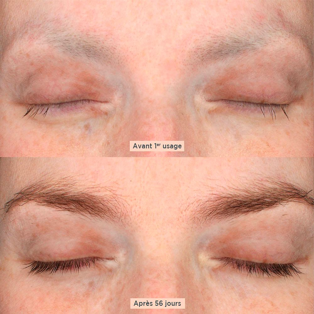 Tube blanc avec texte: Le sérum revitalisant pour les cils et sourcils. Logo MÊME.