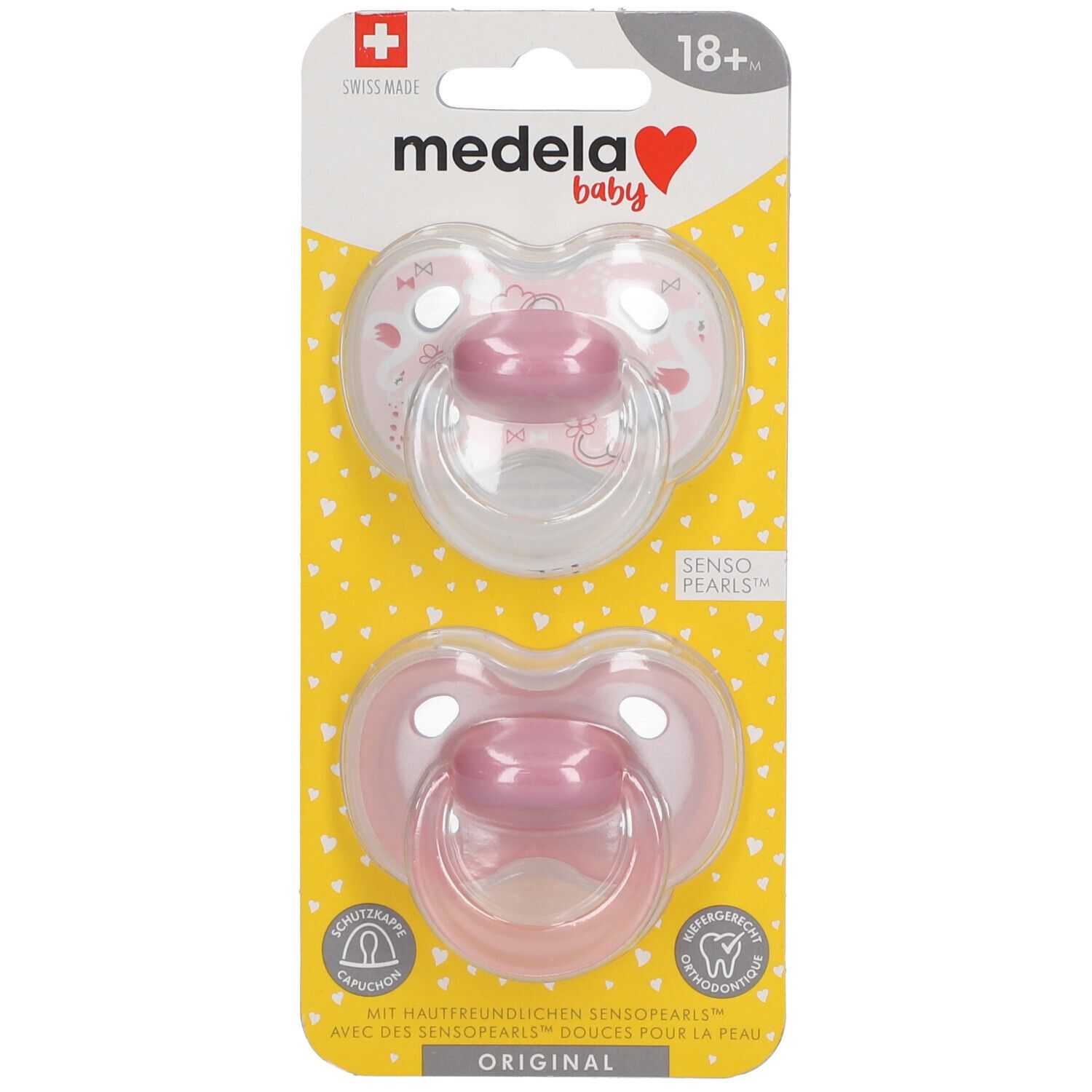 Medela Baby Original Sucette Powdery Pink 18 Mois+ DUO 2 tétine