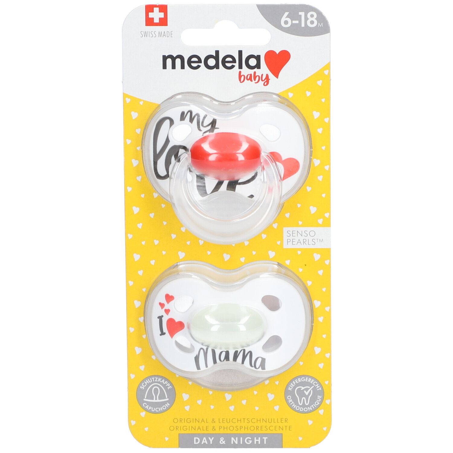 Medela Sucette DAY & Night Signature Love Duo 6-18 Mois