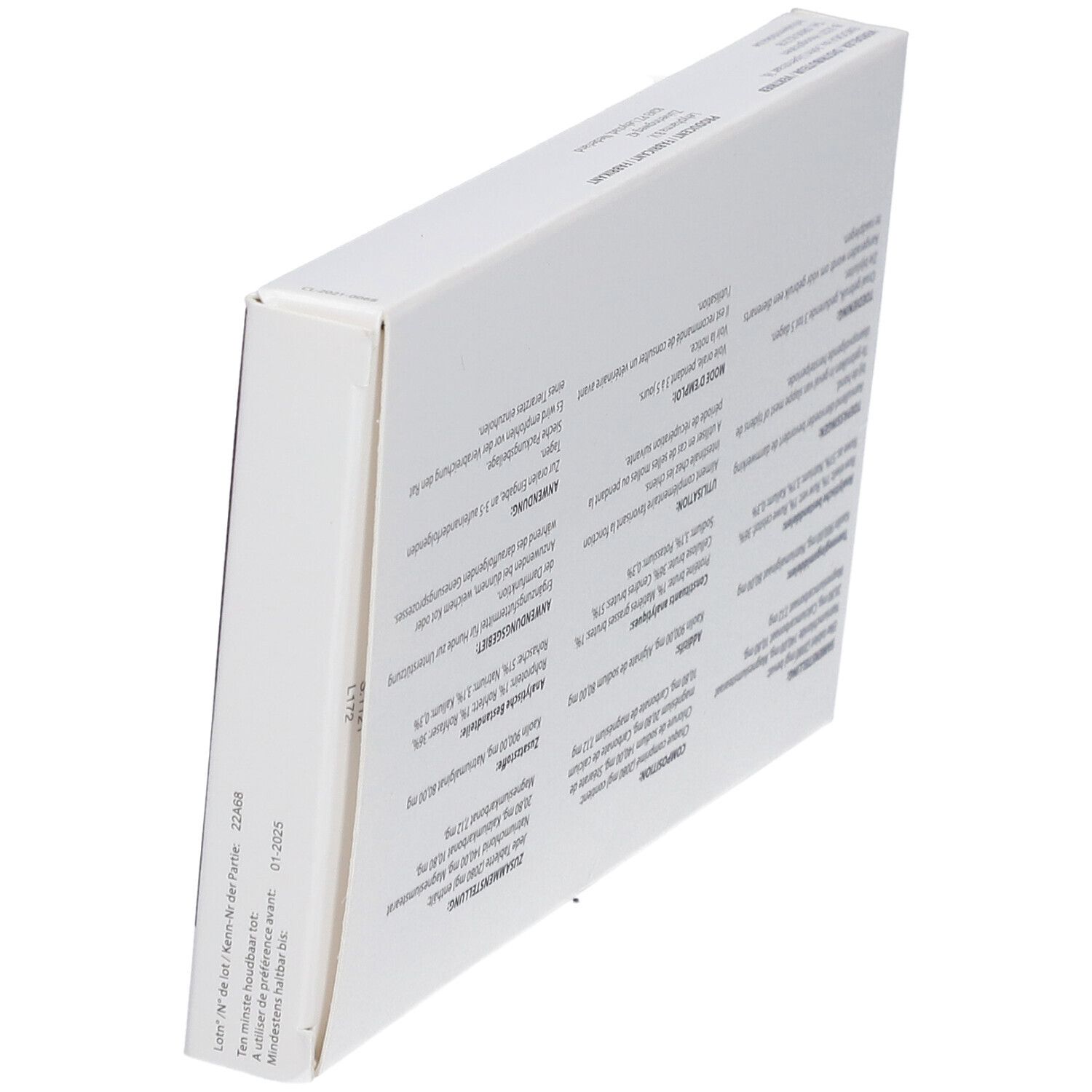 Rückseite der Verpackung von EMDOKA Emdodiar 40. Detailansicht mit Text und Informationen.