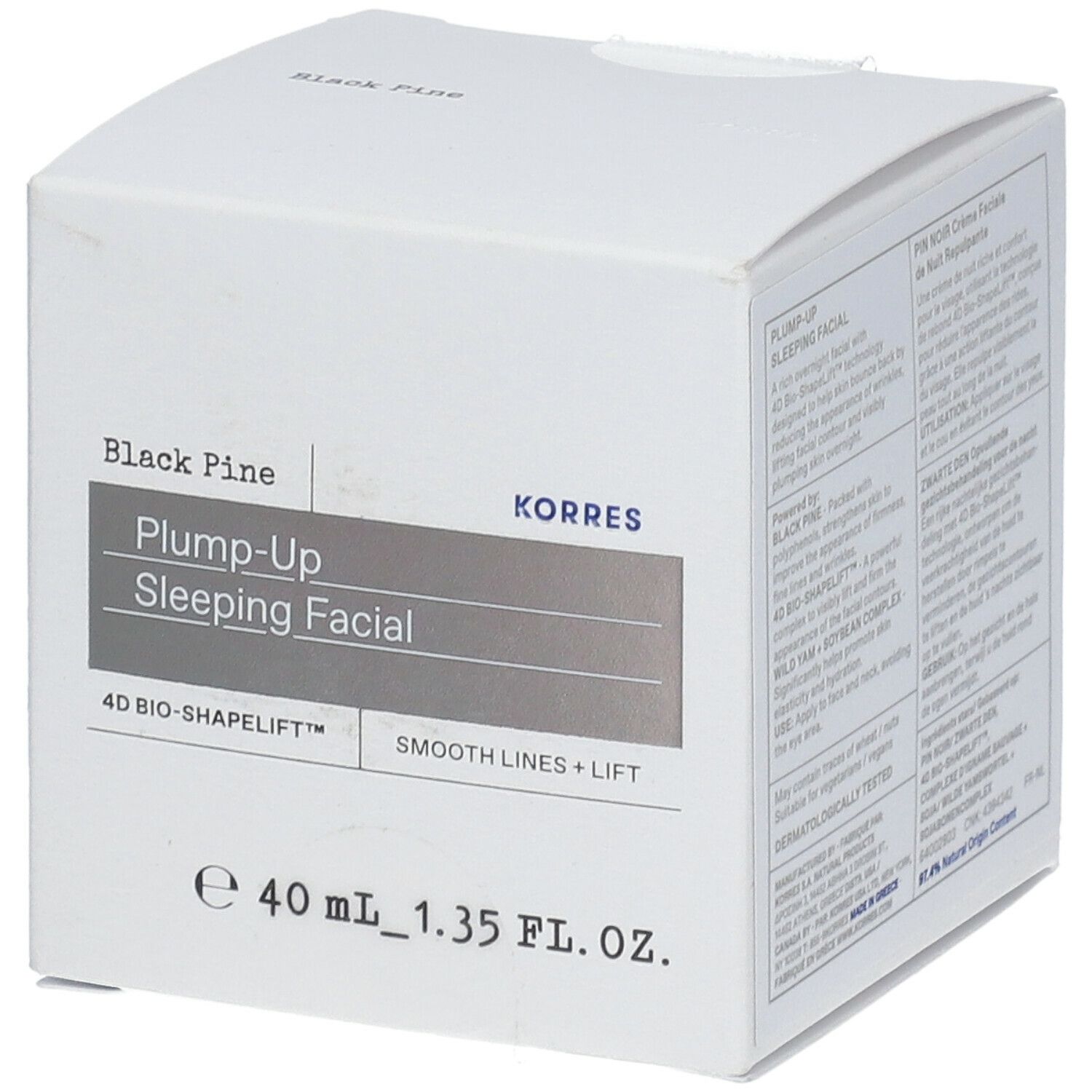 Korres Black Pine 4D Bio-Shapelift Crème Faciale de Nuit Repulpante
