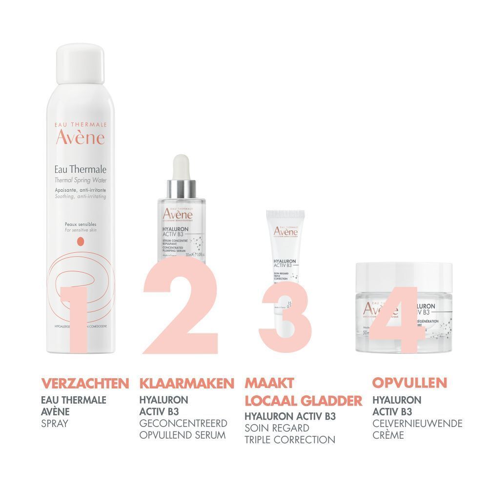 Achterkant van de fles. Opschrift: Sérum concentré volumisateur, 30ml. Tekst in het Nederlands.