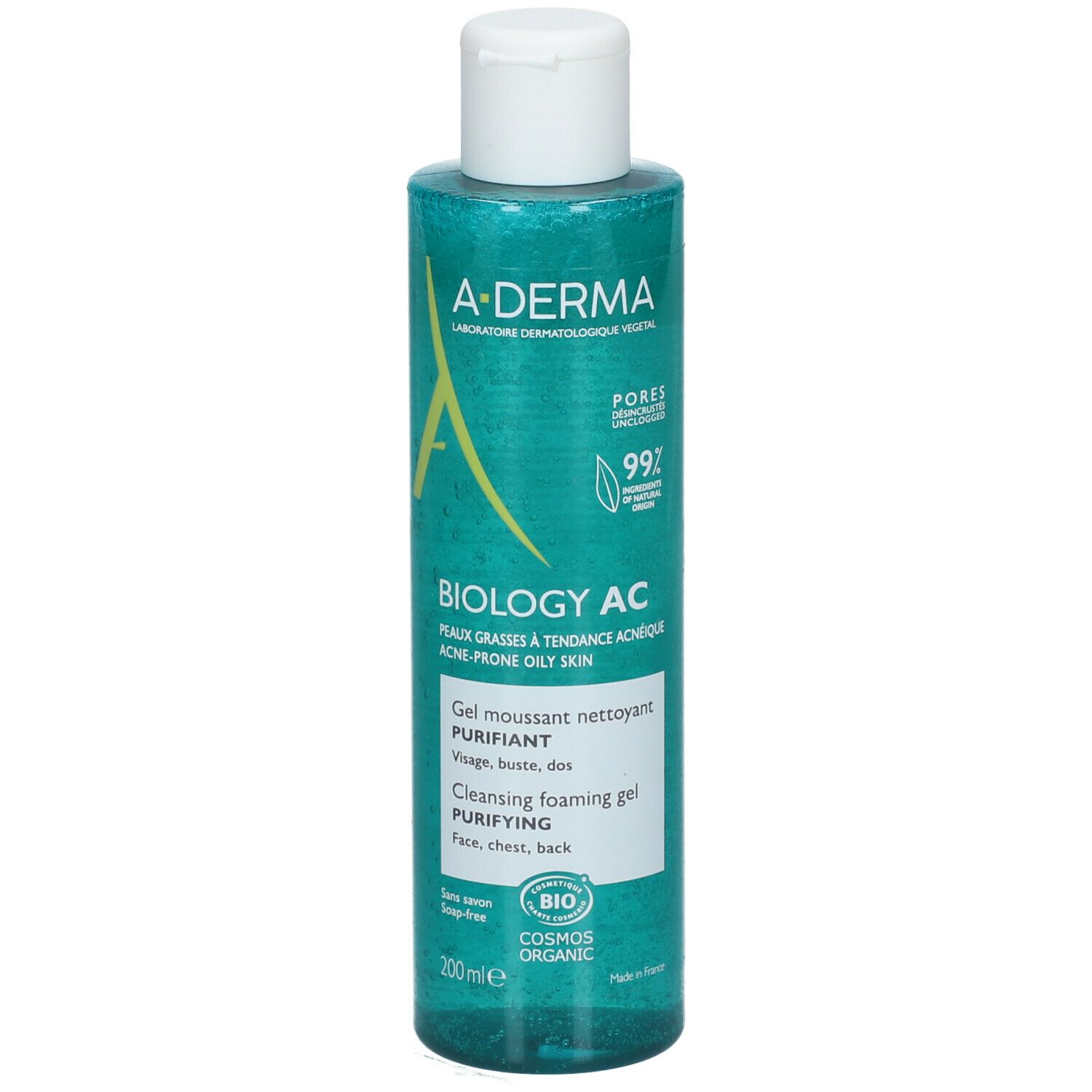 A-Derma Biology AC reinigendes Schaumgel für unreine Haut, 200ml.
