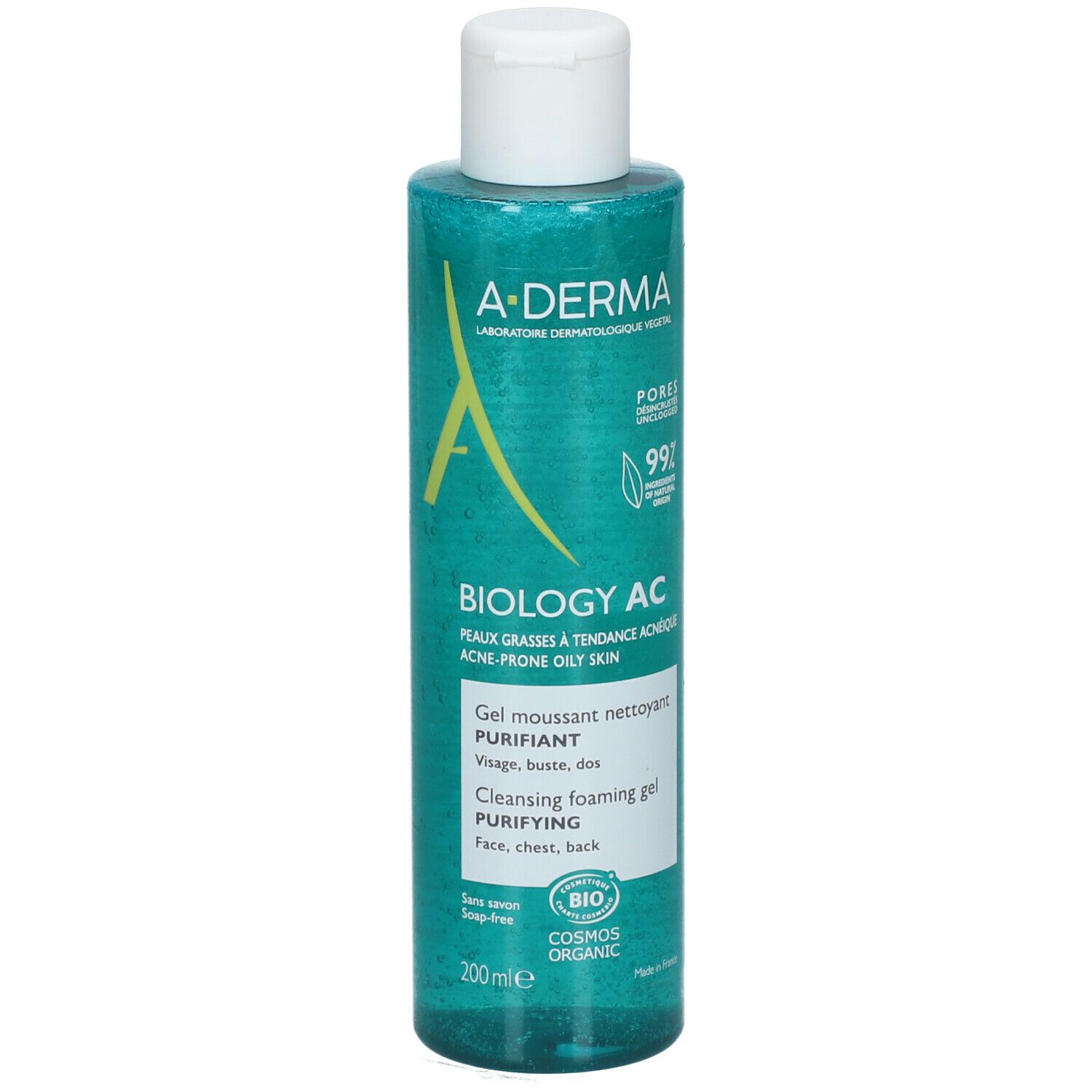 A-Derma Biology AC reinigendes Schaumgel für unreine Haut, 200ml.