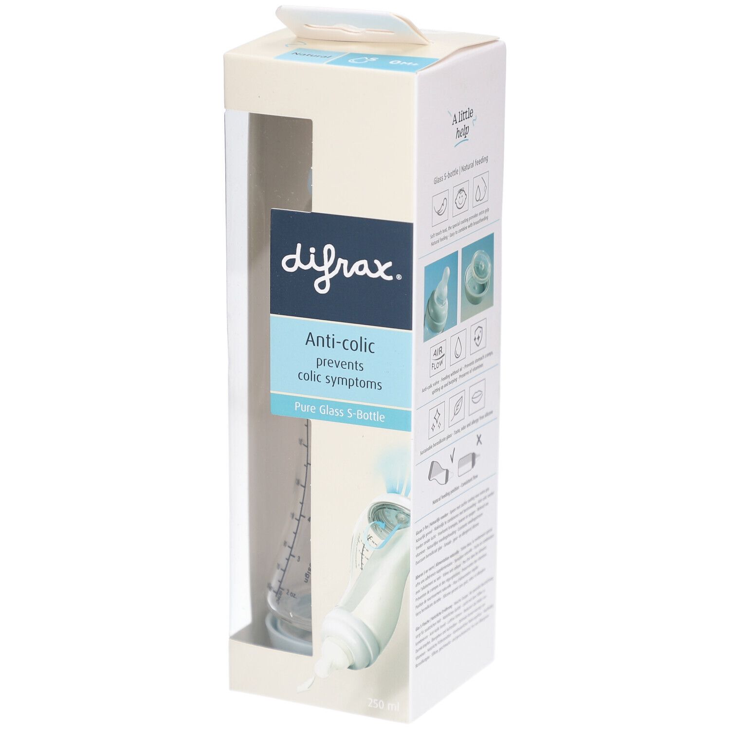 Difrax S-Fles Natural Glas Ice 250ml 1st 1 St Flaschen