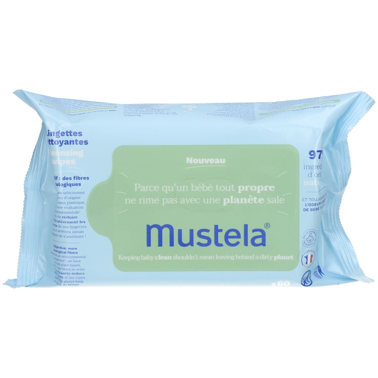 Mustela® Feuchtigkeitsspendende Tücher mit Bio-Avocado