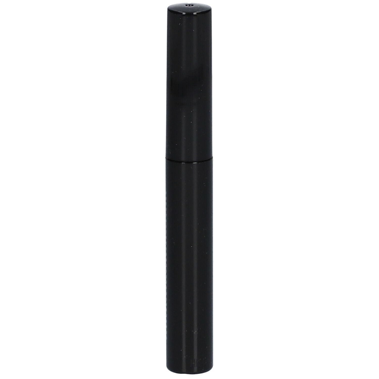 Tube de mascara noir avec bouchon noir.